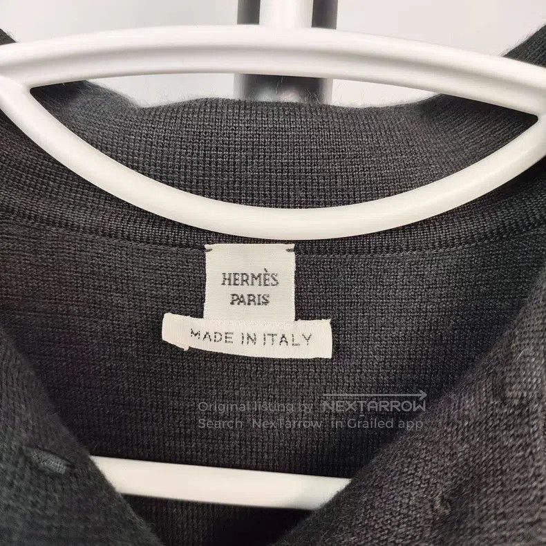 Hermes Hermes Knitted and silk blend jacket in black and white Size XXS / US 00 / IT 34 - 3 Thumbnail