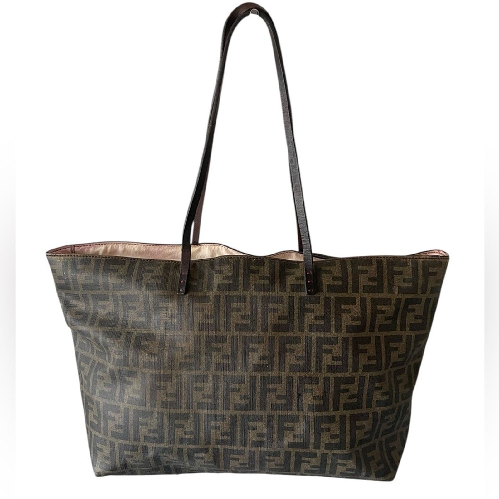 Fendi Fendi Tobacco Zucca Coated Canvas Large Roll Tote Size ONE SIZE - 3 Thumbnail