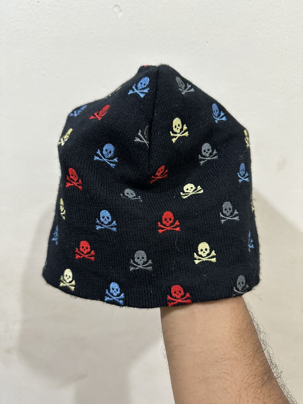 Japanese Brand VTG SKULL Embroid Monogram Multicolor Beanie Size ONE SIZE - 1 Thumbnail