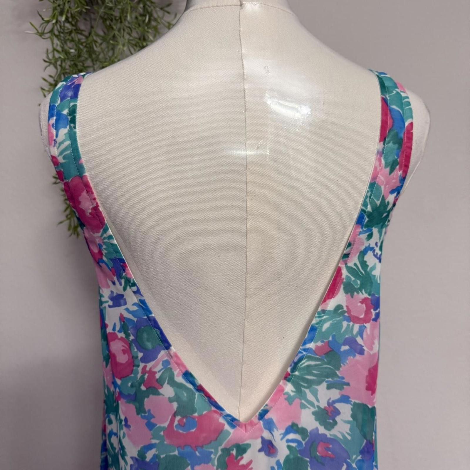 Designer Show Me Your Mumu Blue Flower Floral V Neck Slip dress Size M / US 6-8 / IT 42-44 - 4 Thumbnail