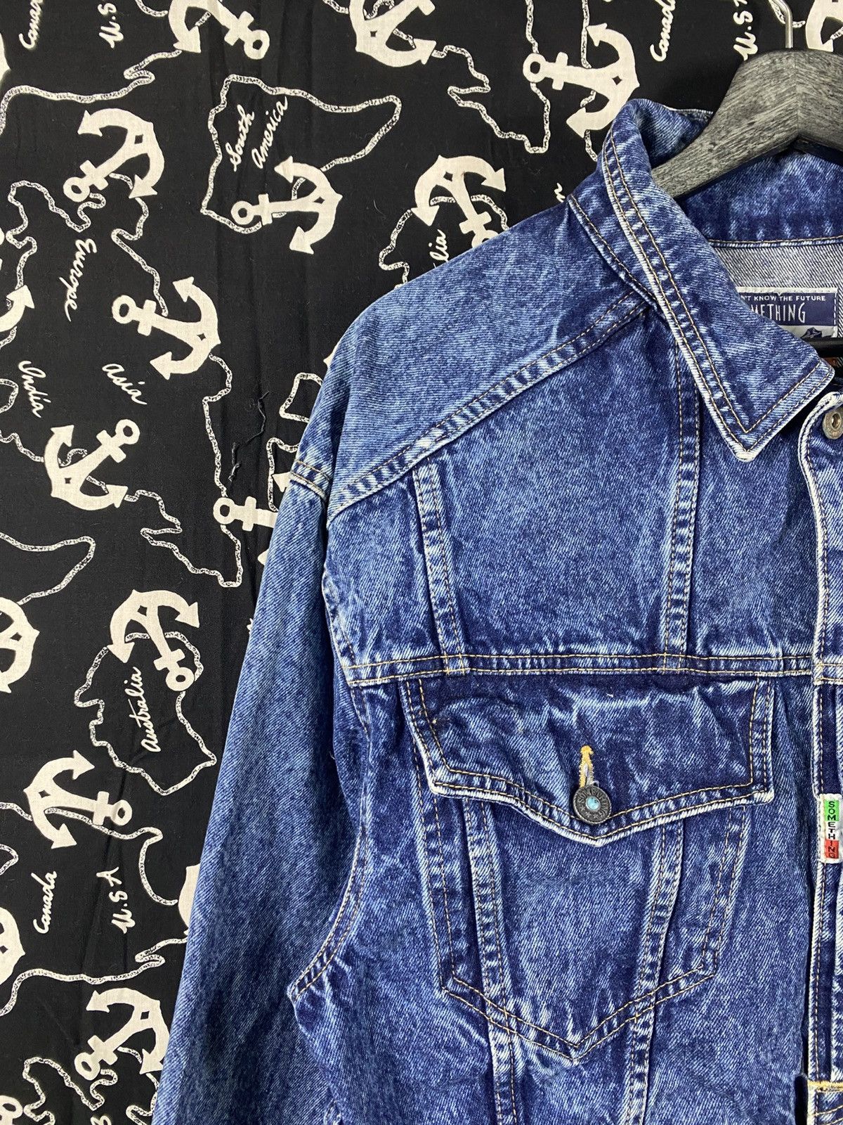 Edwin Vintage SOMETHING EDWIN Japanese Denim Jacket Blue Selvedge Size M / US 6-8 / IT 42-44 - 9 Thumbnail