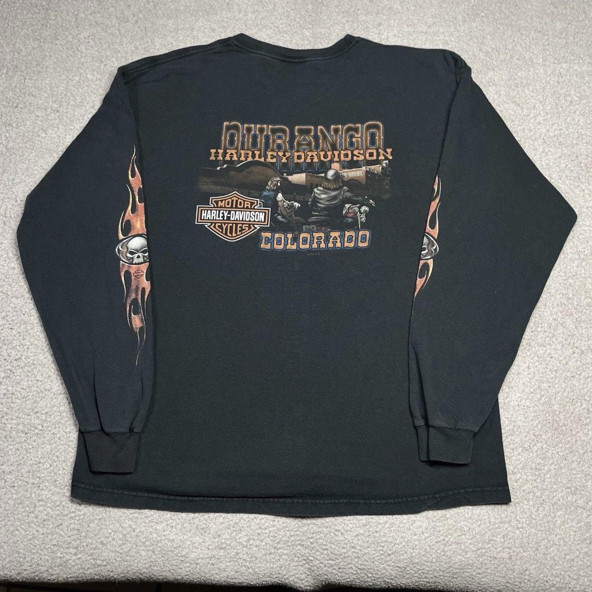 Harley Davidson Vintage Harley Davidson Shirt XL Faded Flame Skull Y2K Size US XL / EU 56 / 4 - 2 Thumbnail