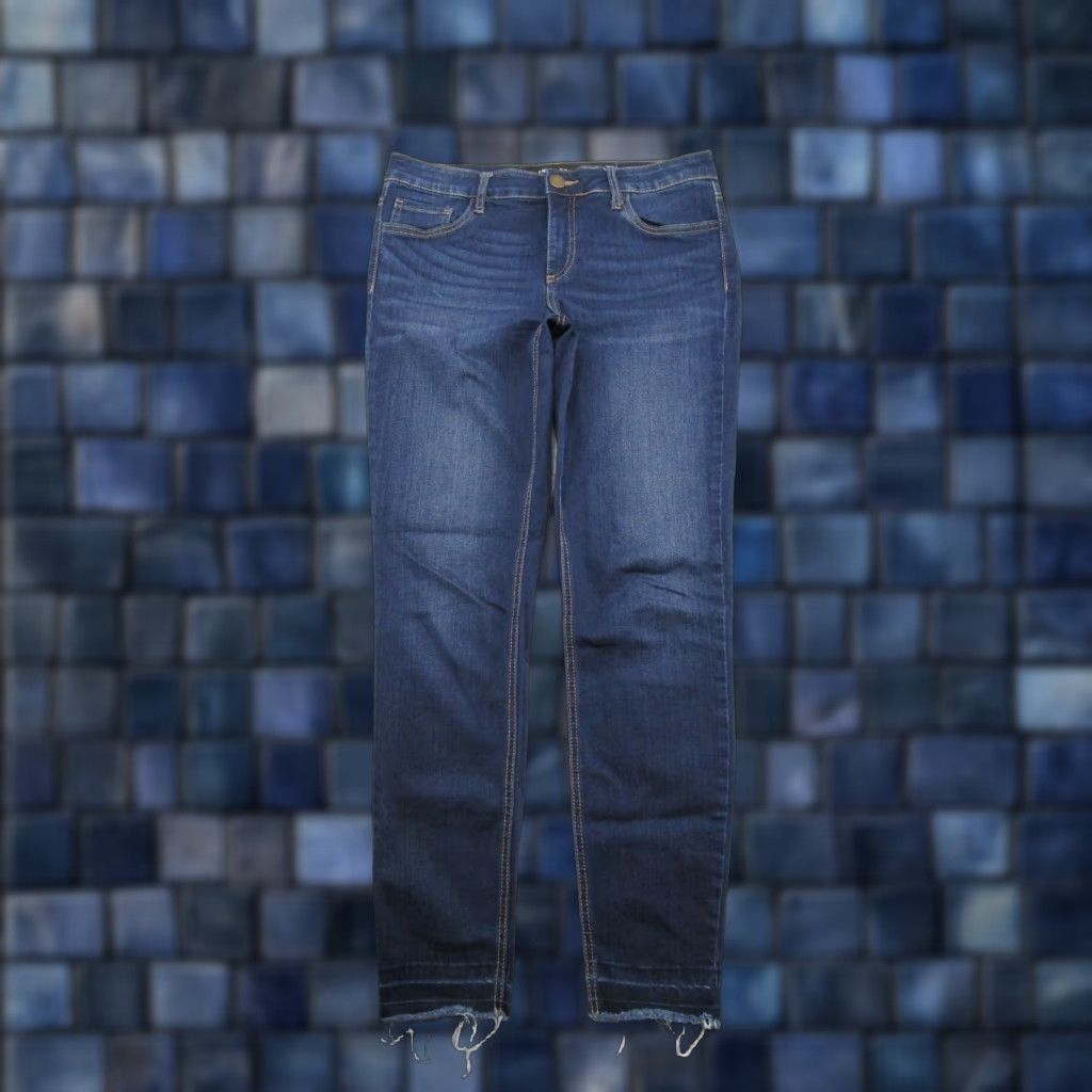 Denime Prosperity Dark Wash Skinny Ankle Stretch Denim Raw Hem Blue Jeans 30 Women Sized 30 Blue Prosperity Jeans Skinny Stretch Dark Wash Women 30 Size 30" / US 8 / IT 44 - 1 Thumbnail