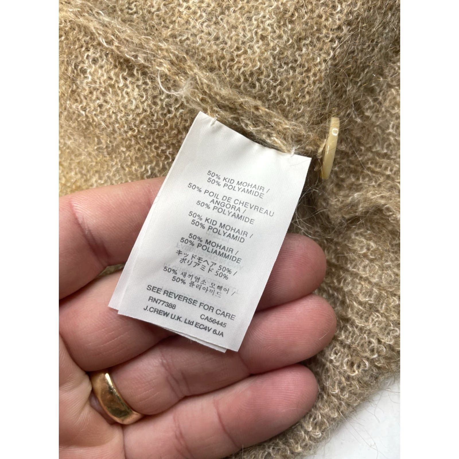 J.Crew J.CREW Cardigan Women’s Lightweight Mohair Blend Open-Knit V-Neck Brown Small Size S / US 4 / IT 40 - 3 Thumbnail