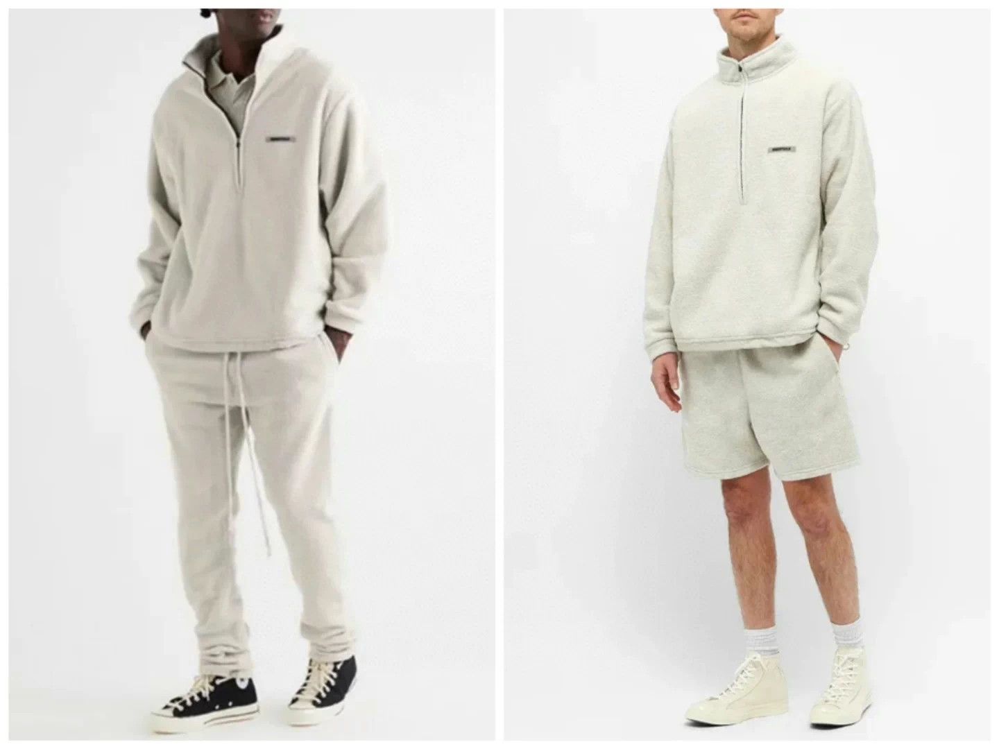 Fear of God FOG Essentials High Neck Half-Zip Oatmeal Fleece Sweatshirt Size US XL / EU 56 / 4 - 9 Thumbnail