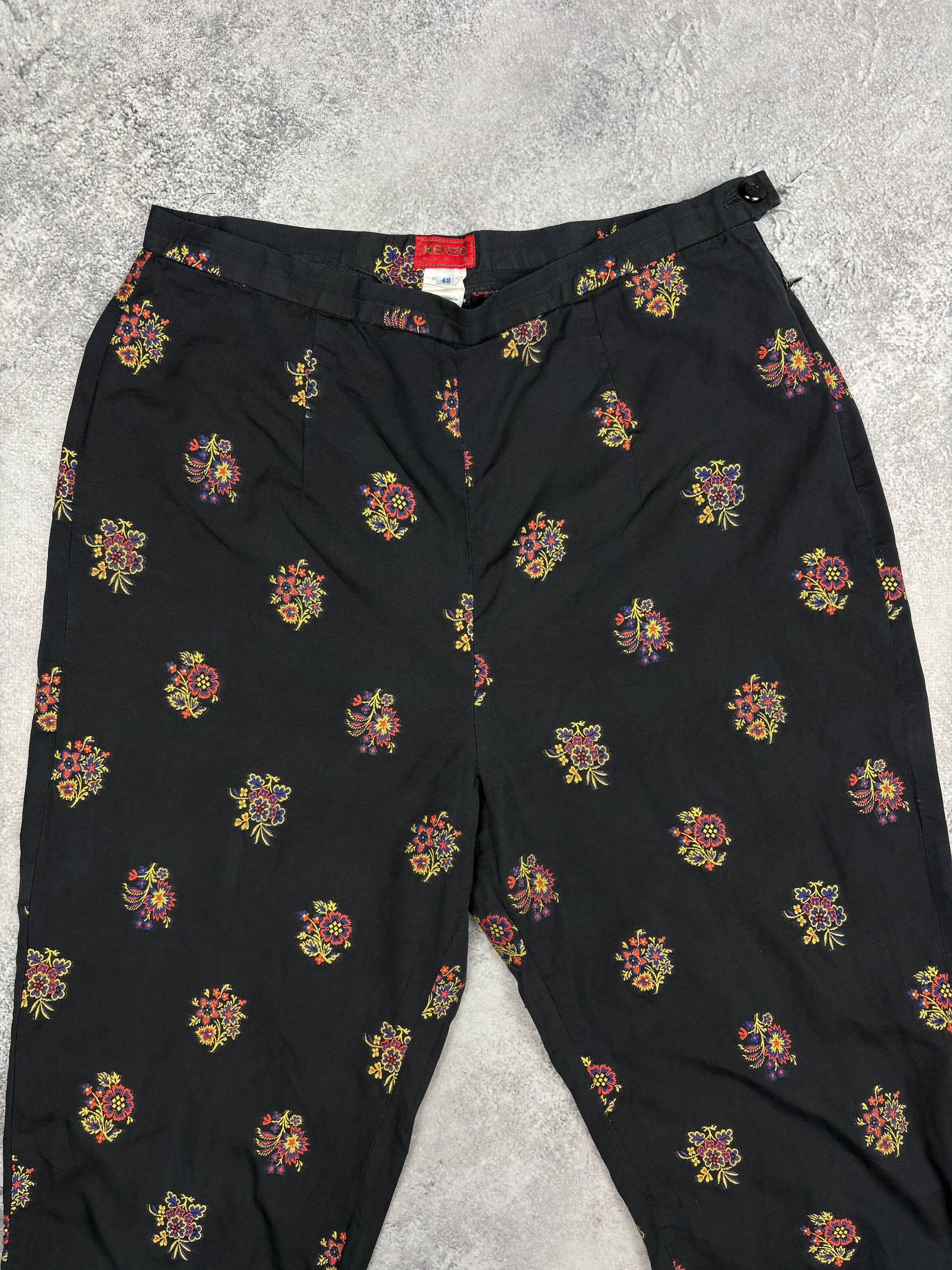 Kenzo Women Kenzo Jeans Pants Oriental Floral Art Print Vintage Size 28" / US 6 / IT 42 - 3 Thumbnail