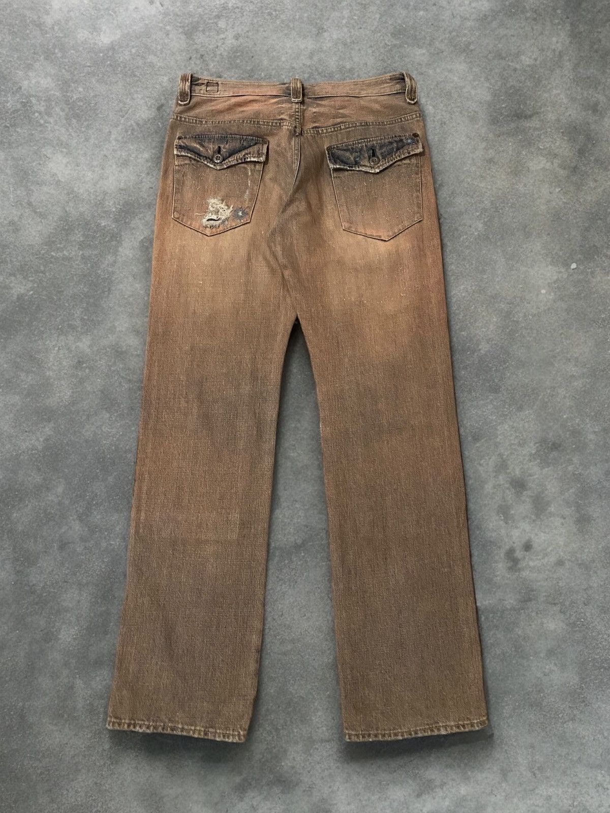 Japanese Brand Japan Bartack Damaged Ripped Bullet Distressed Denim Size US 33 - 12 Thumbnail