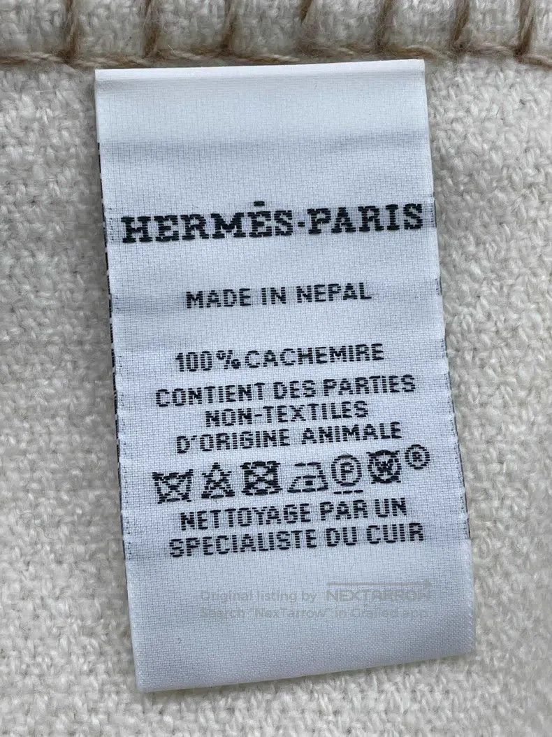 Hermes Hermes Beige Cashmere Fringe Scarf Size ONE SIZE - 5 Thumbnail