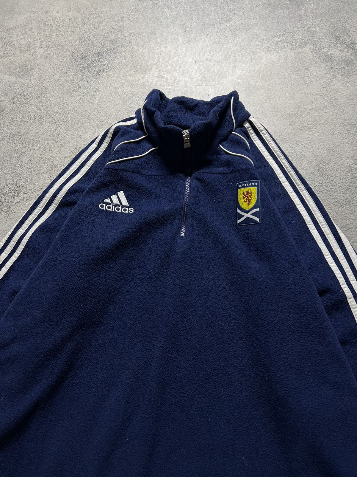 Adidas × Vintage Vintage Y2k Adidas 💙 Scotland 1/4 Zip Fleece Sweatshirt 00’s Size US XL / EU 56 / 4 - 4 Thumbnail