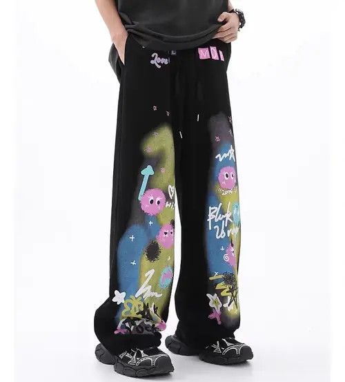 VIBE Street trend hip hop dopamine graffiti straight casual pants Size US 30 / EU 46 - 5 Thumbnail