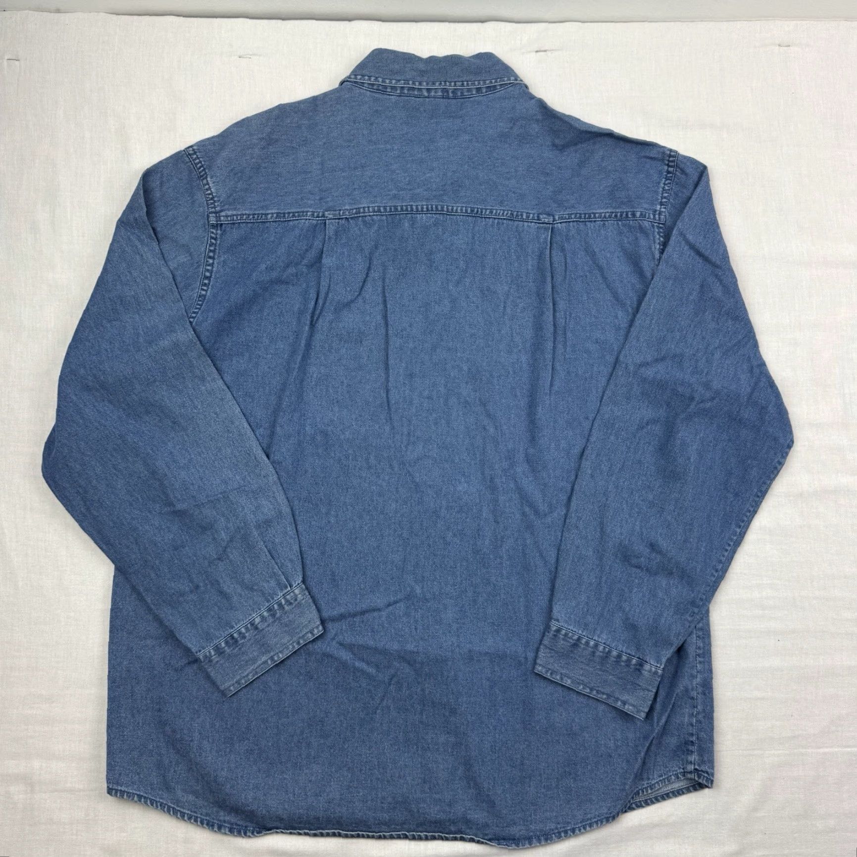 Denime VINTAGE New Directions Button-Up Shirt Denim Collar Womens Large Blue Flower 90s Y2K - Shirt Women L Denim Floral Size L / US 10 / IT 46 - 8 Thumbnail