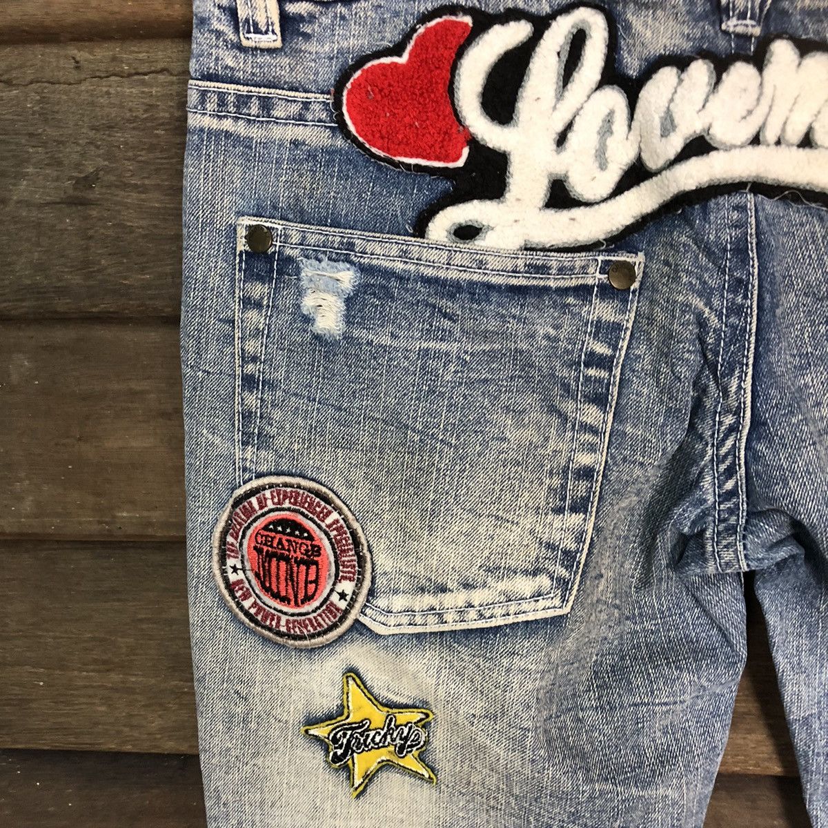 Japanese Brand Vintage Standard distressed ripped Blue Denim Pants #7381 Size 28" / US 6 / IT 42 - 15 Thumbnail
