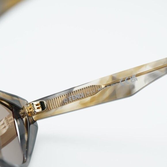 Fendi Fendi FE40009I 56E Sunglasses Shiny Havana Cat Eye Frame Size ONE SIZE - 8 Thumbnail