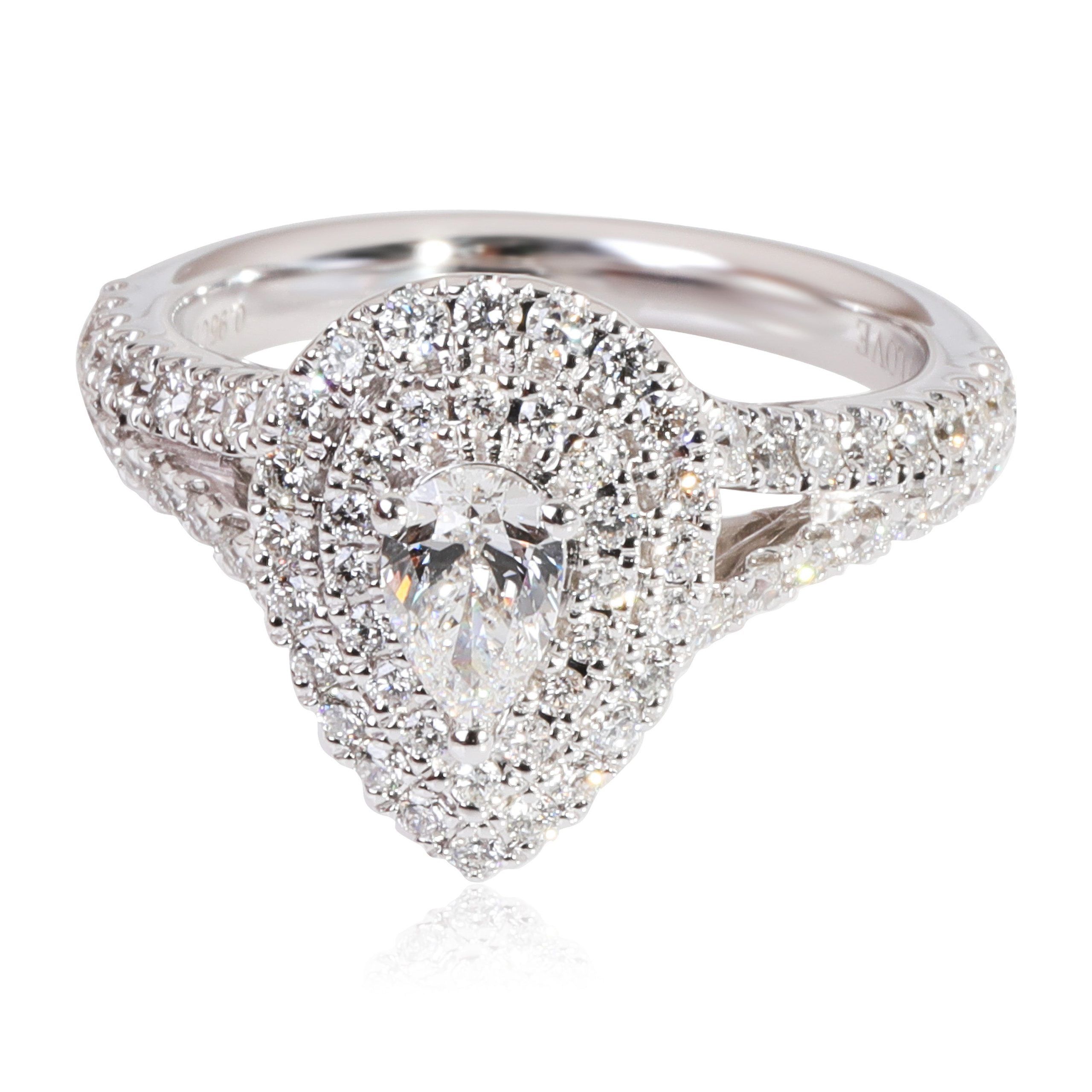image of Vera Wang Diamond Engagement Ring In 18K White Gold H Si2 0.95 Ctw, Women's