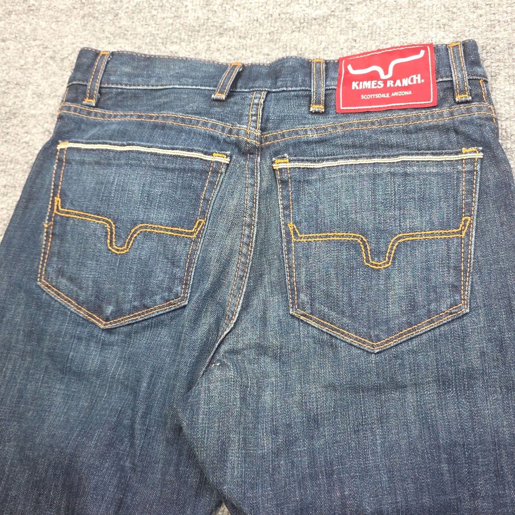 Vintage Kimes Ranch Jeans ROGER Bootcut Western USA Blue Men's 28 x 32 Slim Fit Size US 28 / EU 44 - 3 Thumbnail