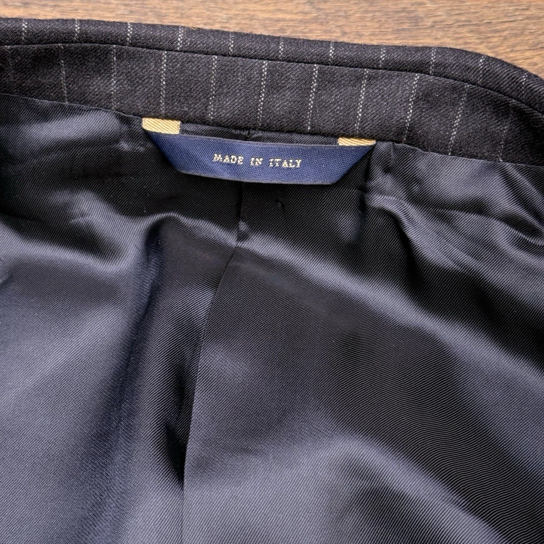 Brooks Brothers Brooks Brothers Blazer 42R Black Pinstripe Wool Cashmere Italy Jacket Single-Breasted 2-Button Notch Lapel Mens Dress Coat Size 42R - 6 Thumbnail
