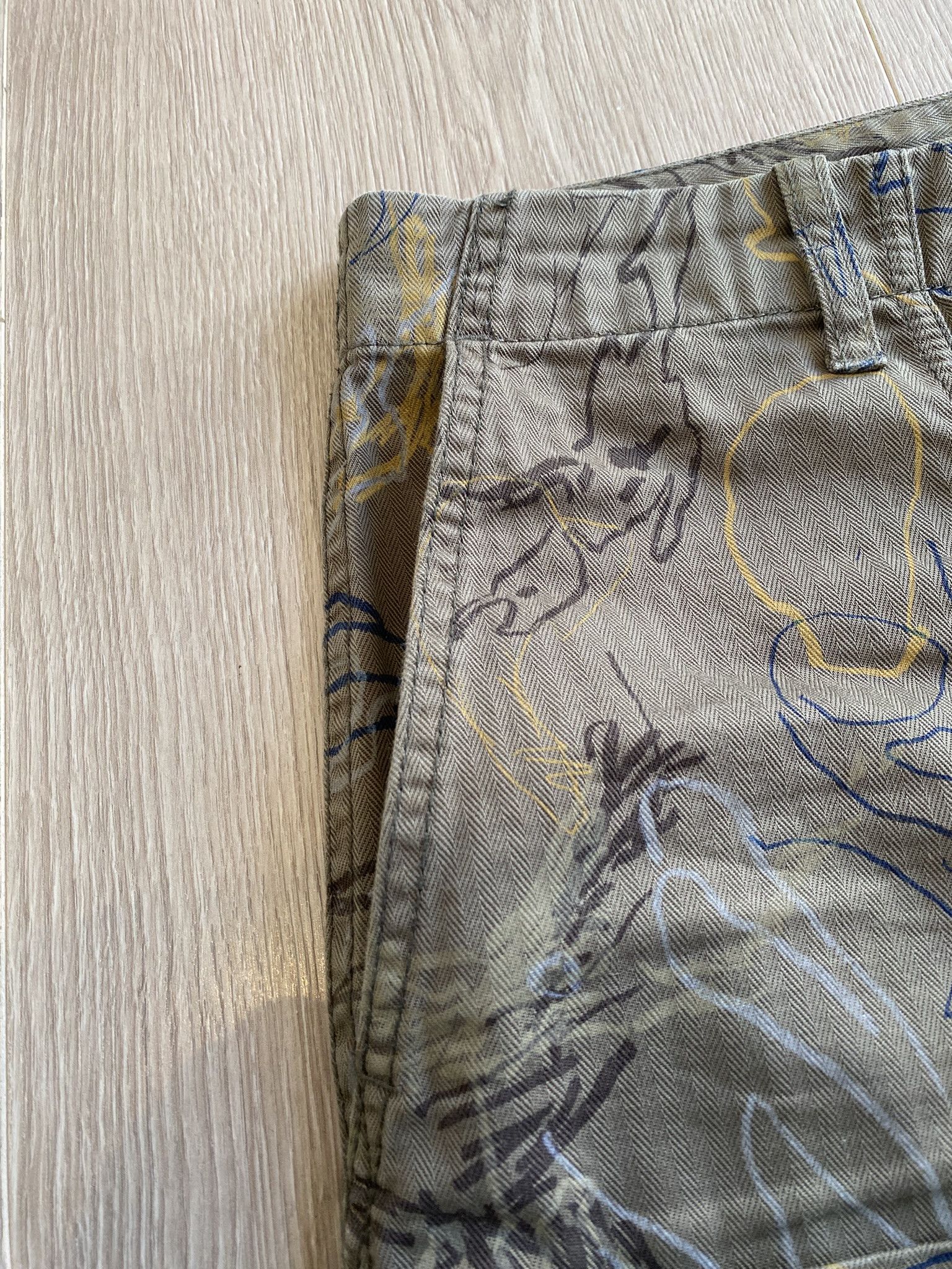 Our Legacy × Wood Wood 46/S - Green AOP Trousers - Herringbone Weave Size US 30 / EU 46 - 11 Thumbnail