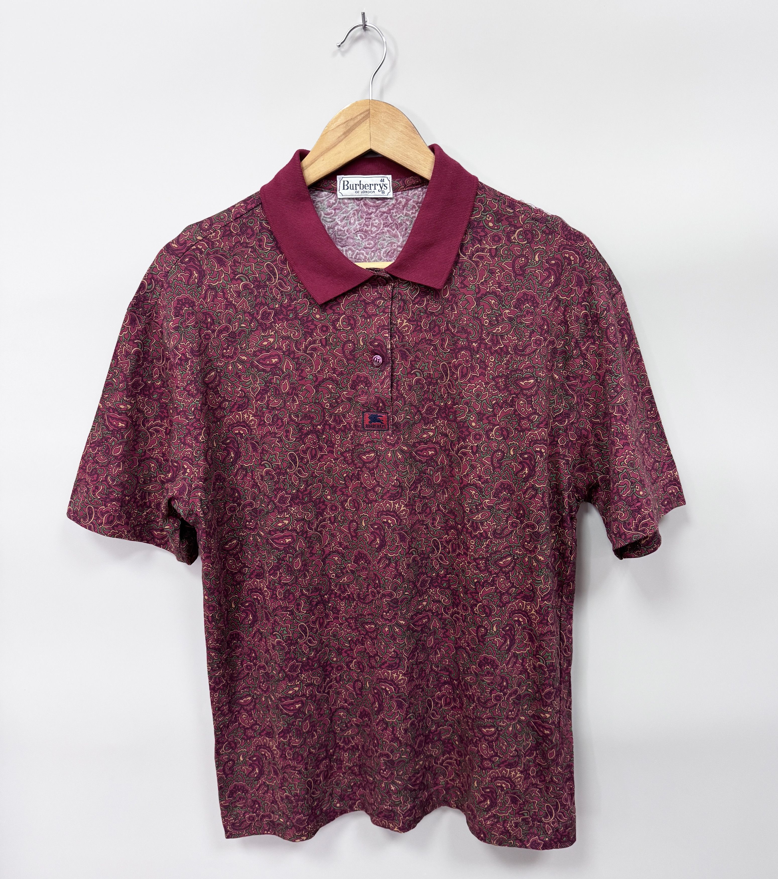 NWOT Burberrys of London Vintage Flowers Print Polo Size 44