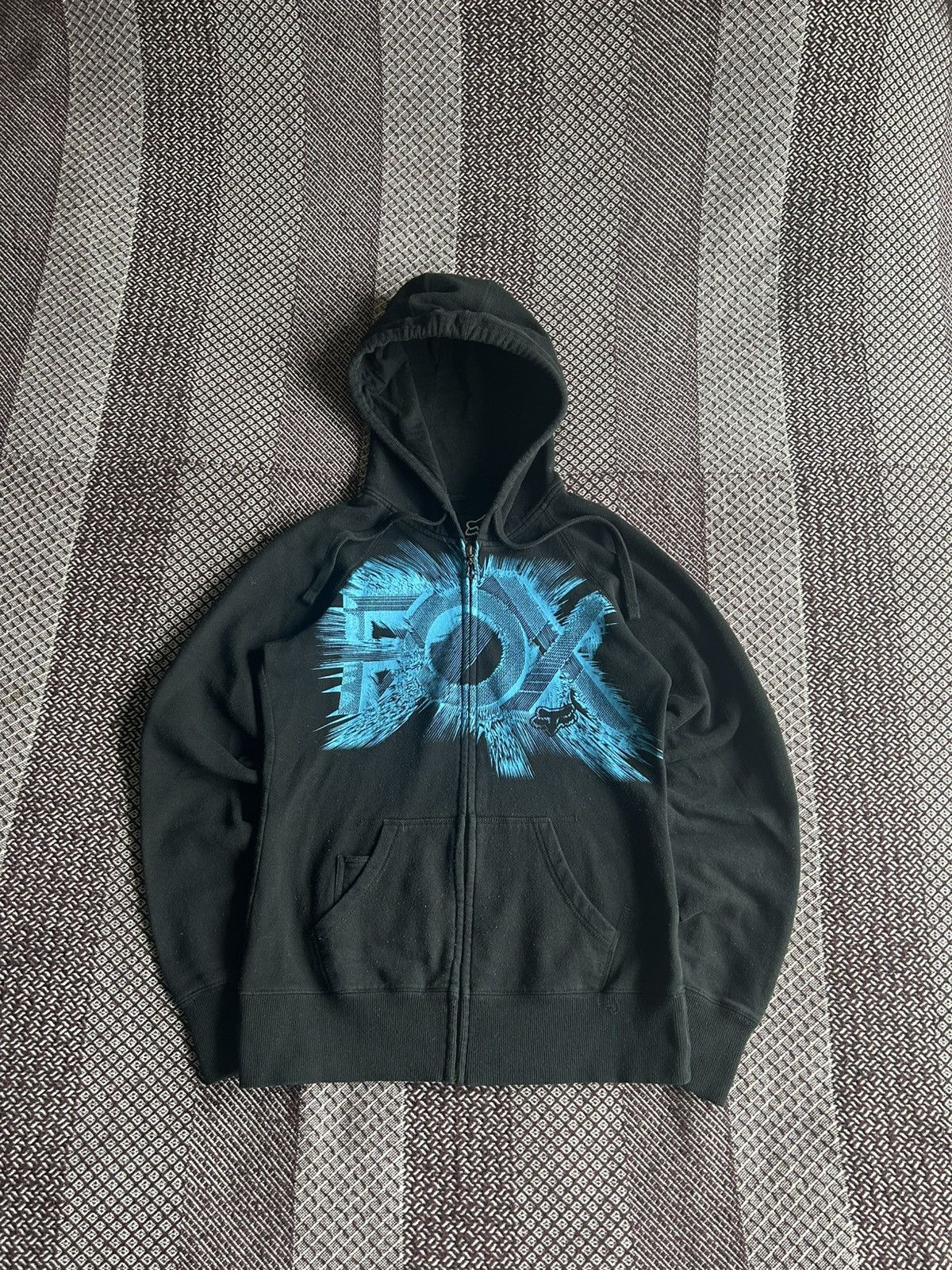 Fox Racing × Vintage FOX Big Logo Y2K Zip Up Hoodie Streetwear Size S Size S / US 4 / IT 40 - 1 Thumbnail