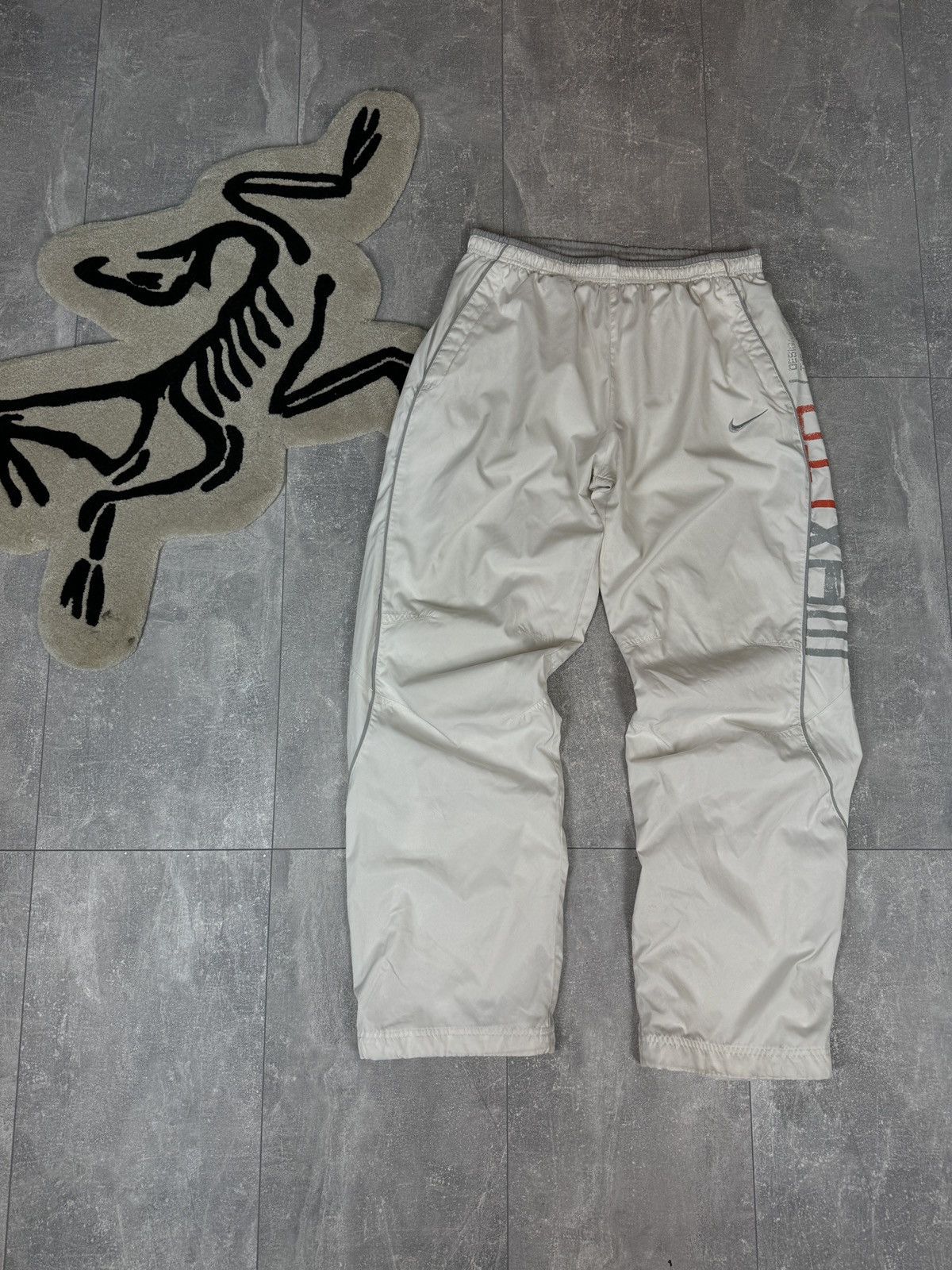 Nike × Vintage Mens Vintage Nike white drill pants swoosh sweatpants rare Size US 34 / EU 50 - 1 Thumbnail