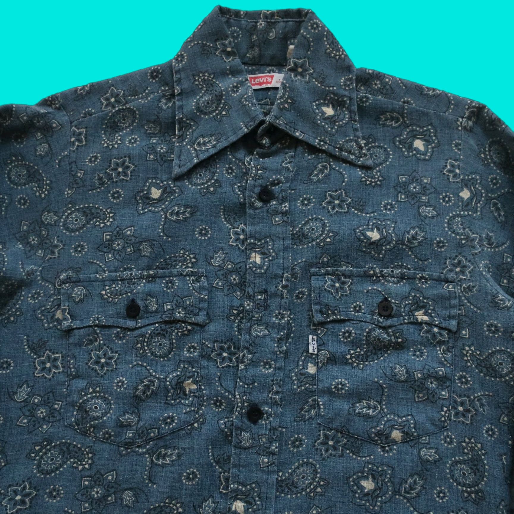 Levi's VINTAGE Levi's Paisley Western Shirt Mens Small Blue SXS? Size US S / EU 44-46 / 1 - 1 Thumbnail