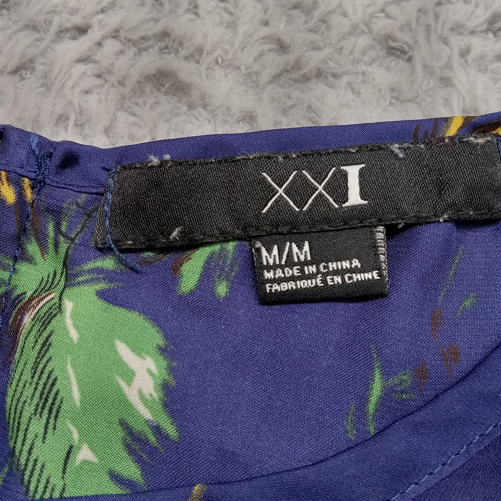 & Other Stories XXI Blouse Top M Women's Back Zip Long Sleeve Purple Floral Size M / US 6-8 / IT 42-44 - 4 Thumbnail