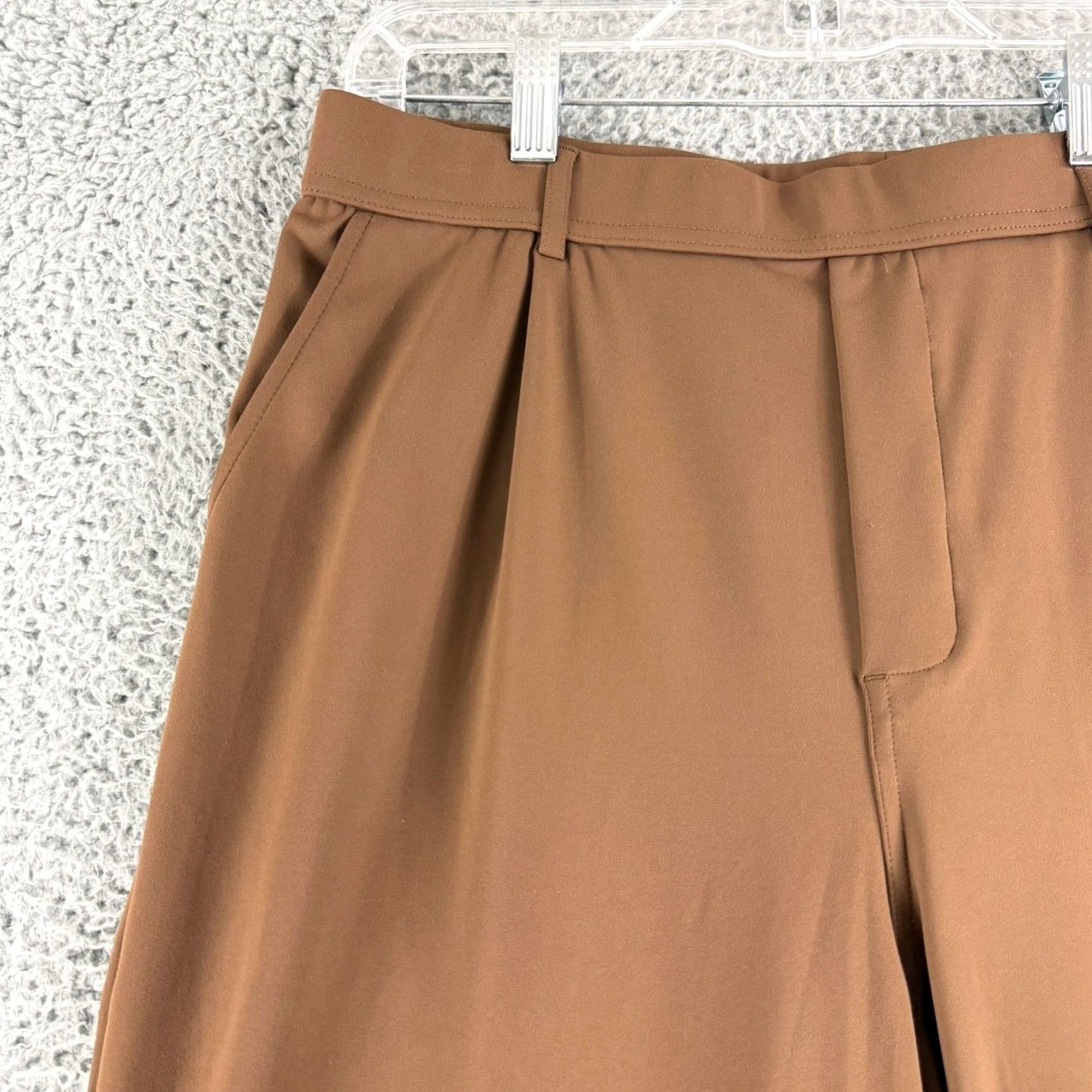 Vintage Halara Wide Leg Pants Women L Brown Pleated High Waisted NWT Size 36" / US 14 / IT 50 - 2 Thumbnail