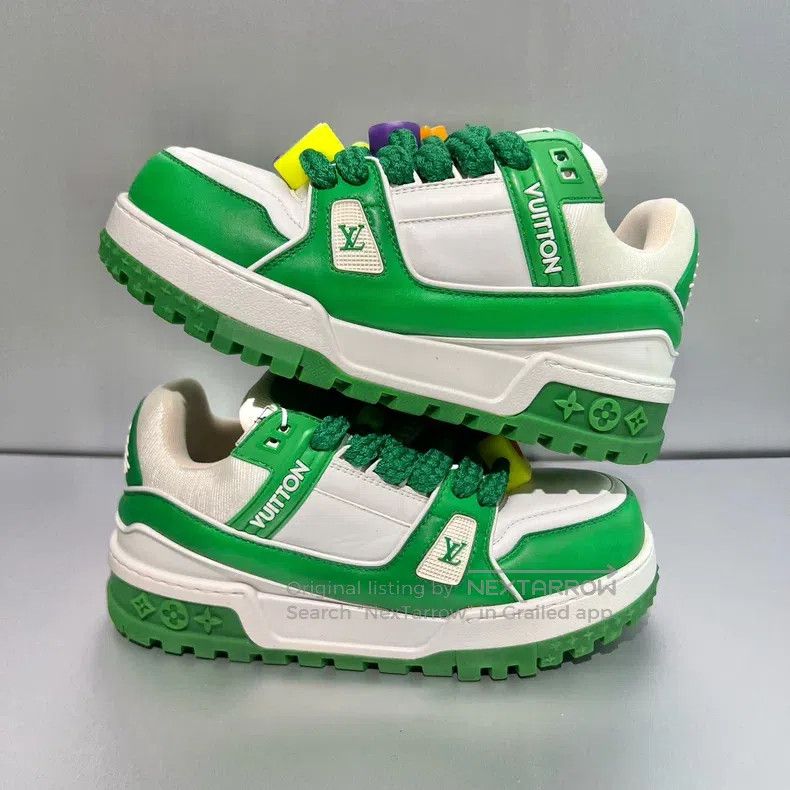 Louis Vuitton Louis Vuitton Xiaopangding White and Green Board Shoes Size US 6.5 / EU 39-40 - 3 Thumbnail