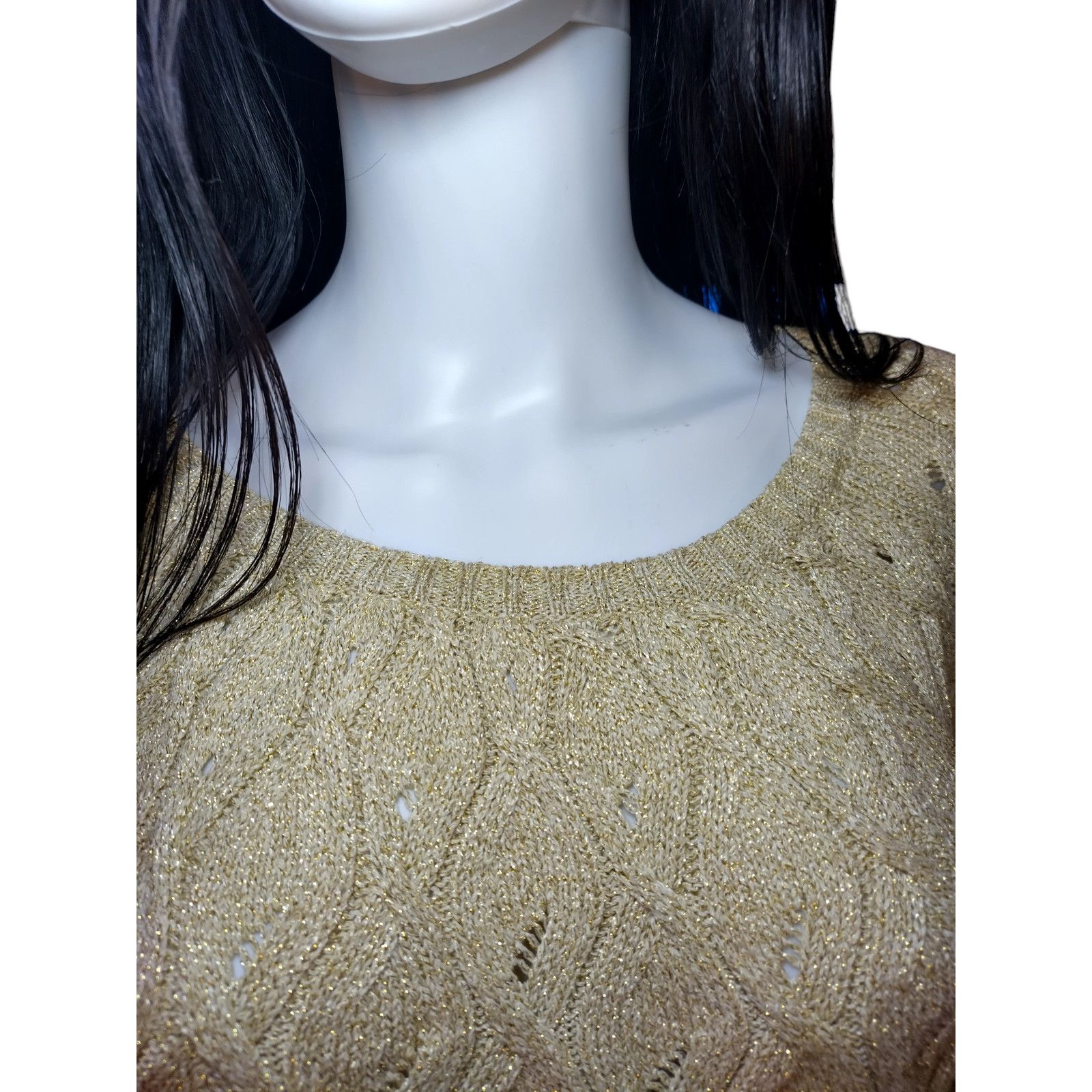 Ann Taylor NWOT Ann Taylor LOFT Sweater Lg Sleeve Crew Neck Gold Sz Md Size M / US 6-8 / IT 42-44 - 2 Thumbnail