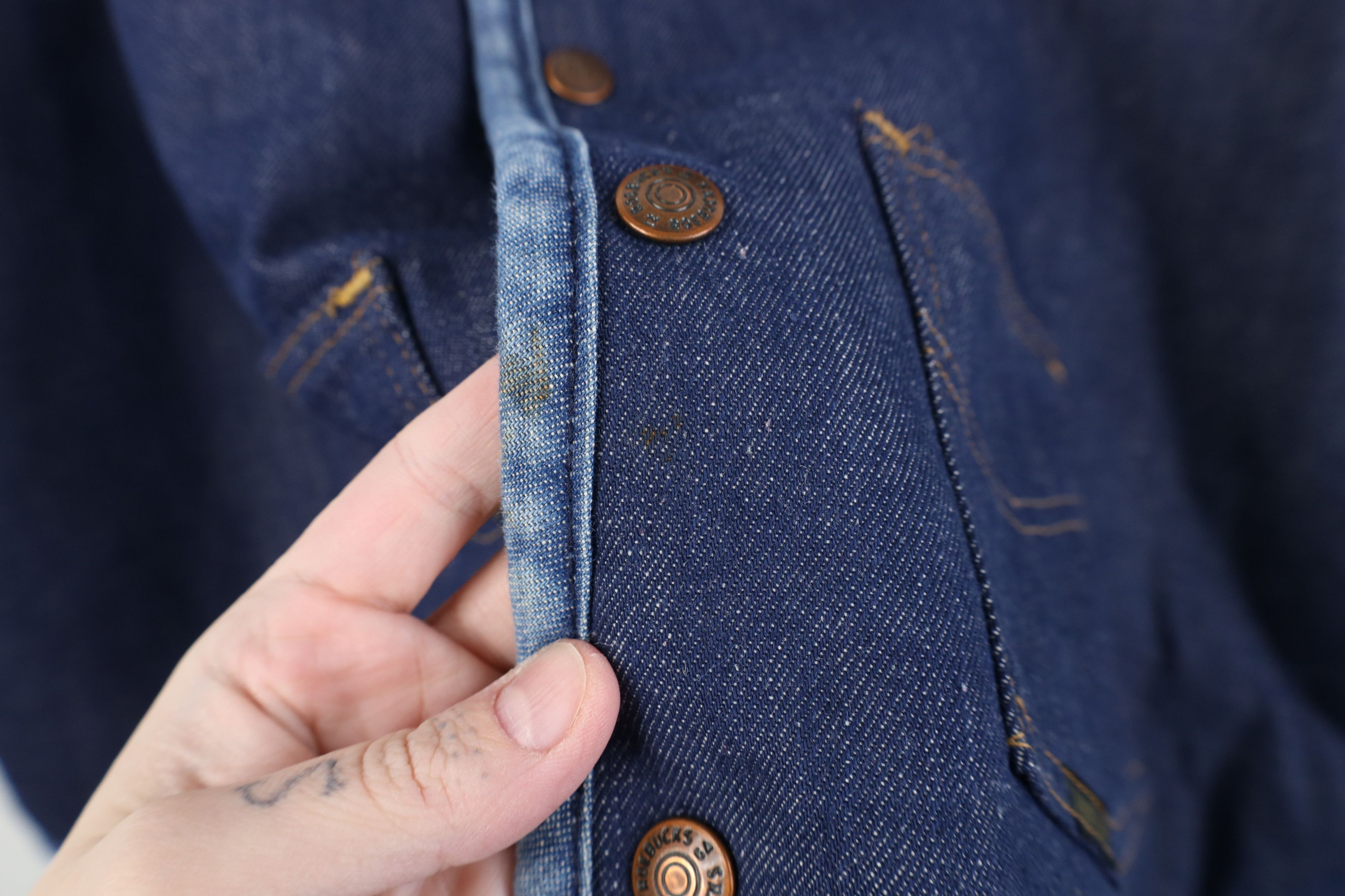 Vintage Vintage 60s 70s Streetwear Western Fleece Denim Vest Jacket Size US XXL / EU 58 / 5 - 9 Thumbnail