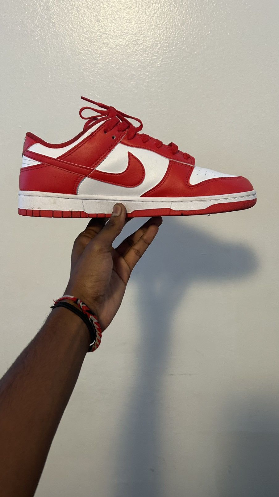 Nike Nike Dunk Low Retro White/University Red Sz 10 Size US 10 / EU 43 - 5 Thumbnail