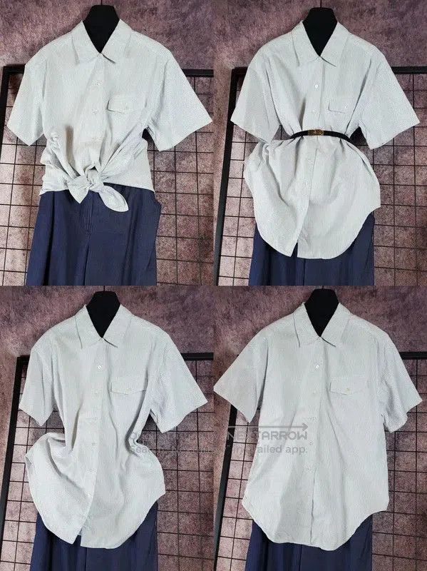 Dior Dior Light Blue Cotton Striped Short Sleeve Shirt . Size US M / EU 48-50 / 2 - 1 Thumbnail