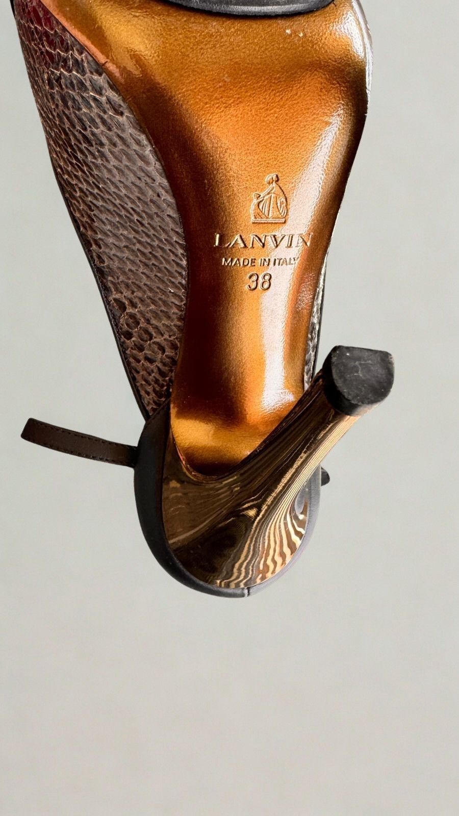 Lanvin Lanvin Vintage Gold Sculptural Heel Pumps EU38 UK5 Size US 8 / IT 38 - 6 Thumbnail