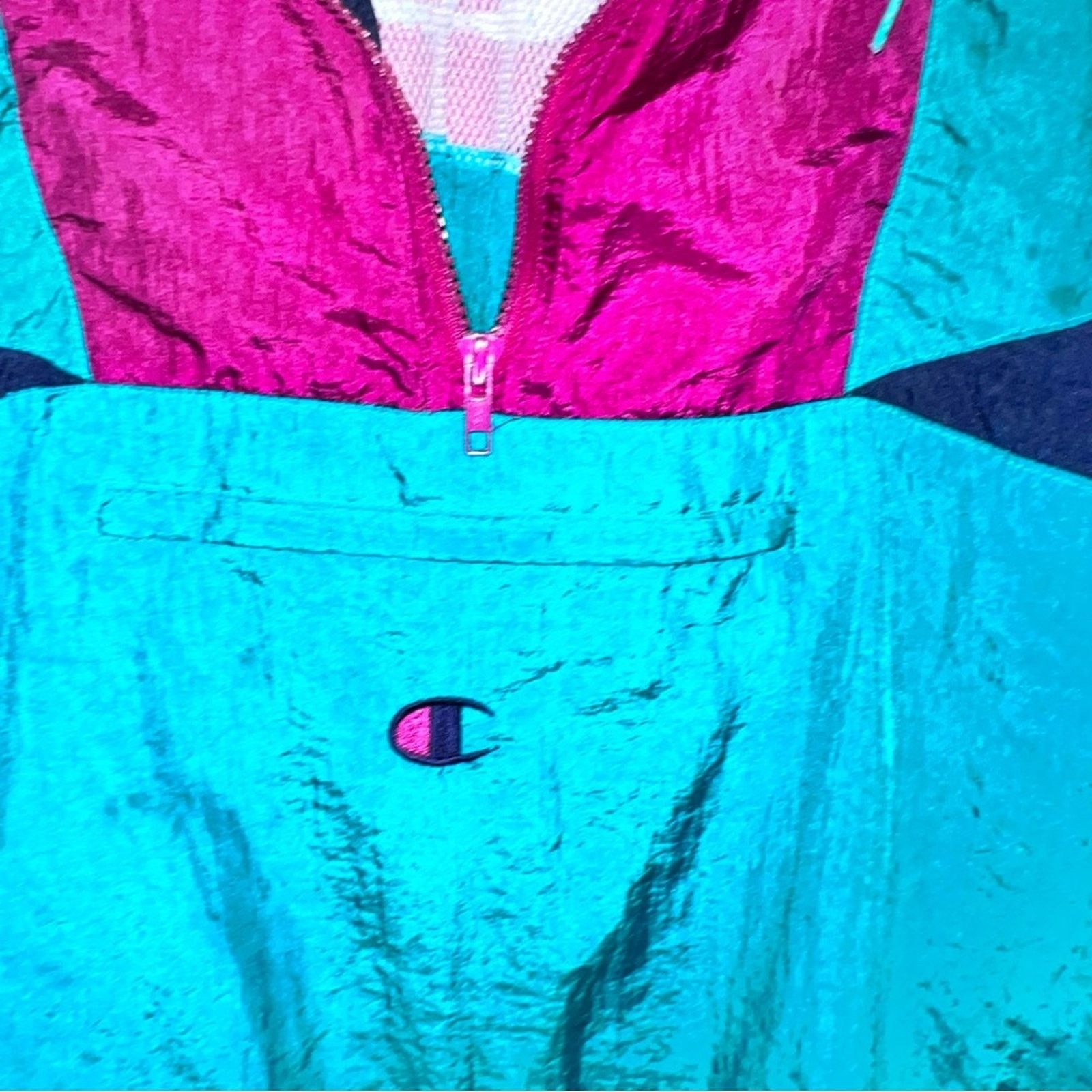 Champion VNTG CHAMPION 90s hooded half zip windbreaker L Size L / US 10 / IT 46 - 7 Thumbnail