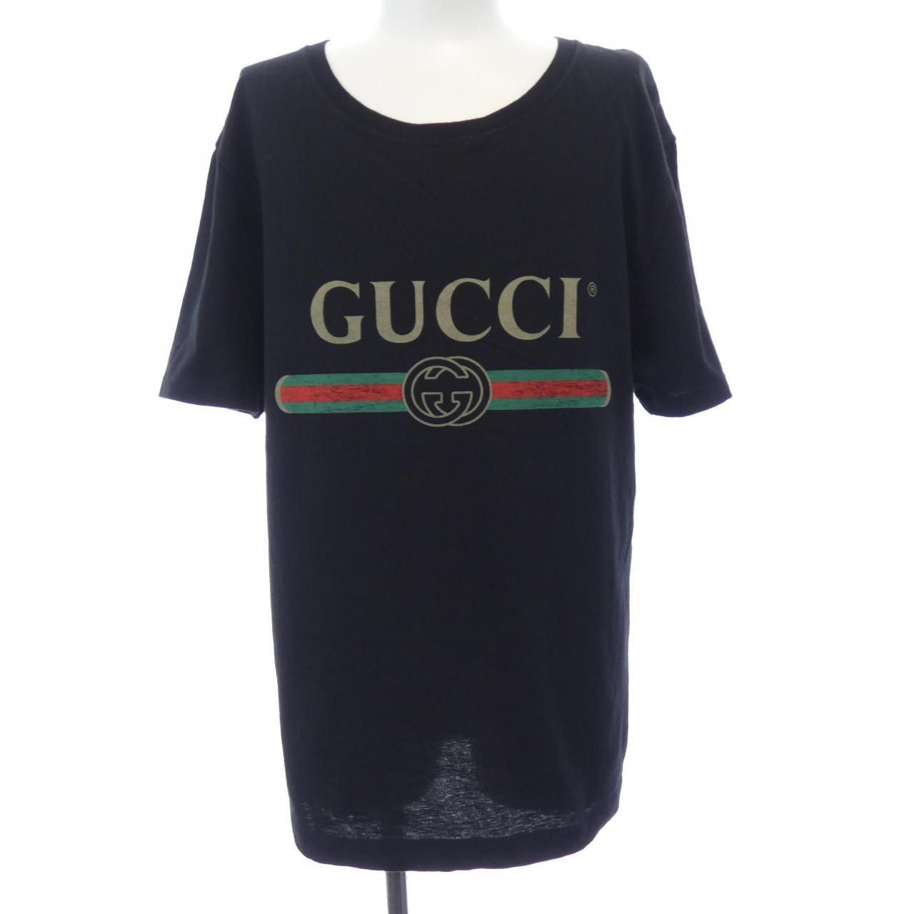 Gucci Gucci Gucci GUCCI Logo Washed Oversize Cotton T Shirt Textile T-Shirts 440103-X3F05 DUTY FREE for USA Size ONE SIZE - 1 Thumbnail