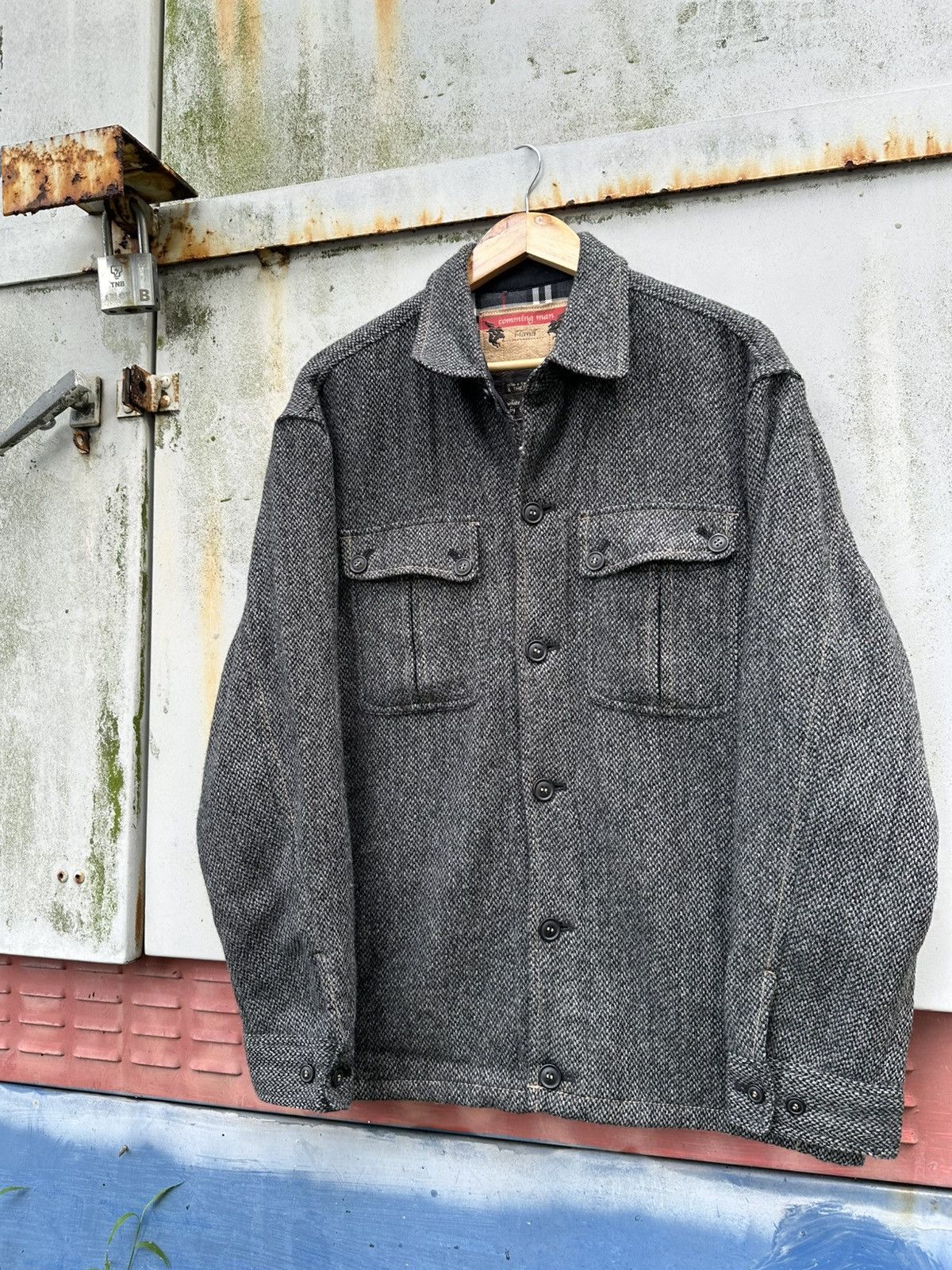 Japanese Brand 👹Coming Man Button Down Wool Jacket Size US L / EU 52-54 / 3 - 5 Thumbnail
