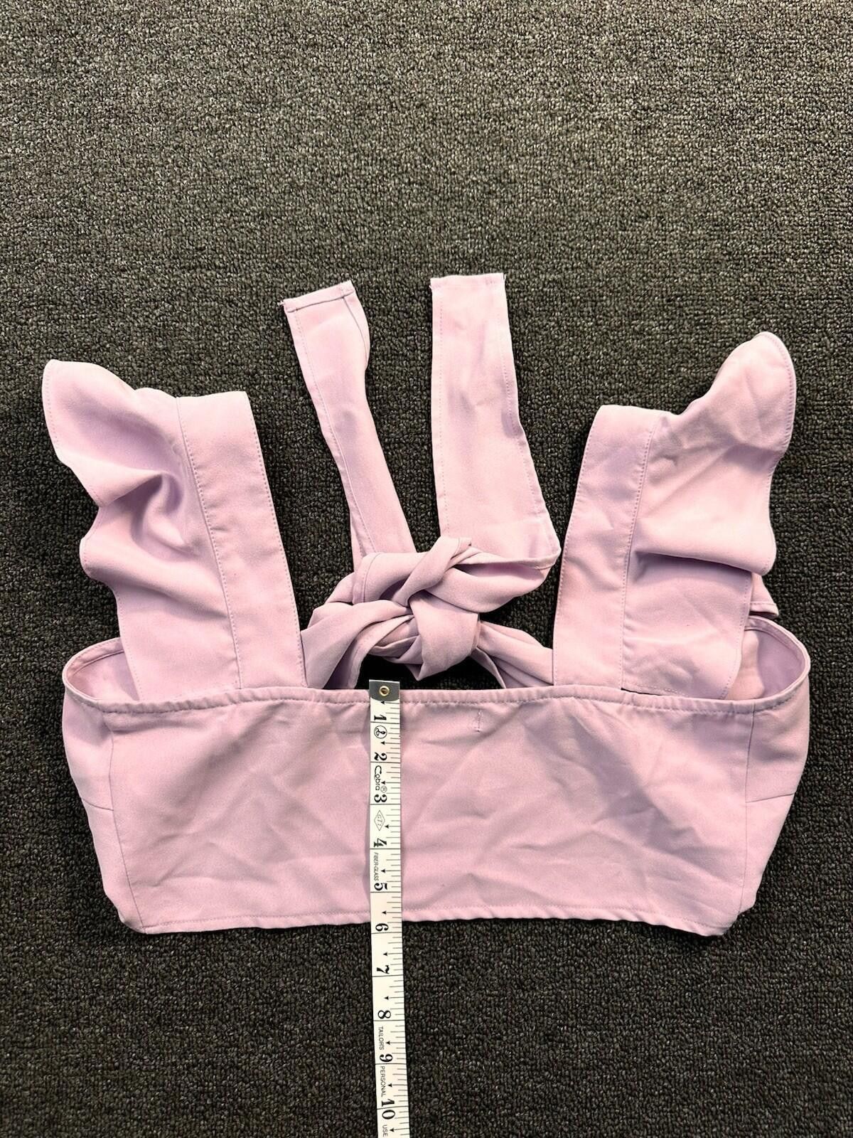 Other WHITE FOX Women's M Lavender Polyester Cropped Tie Strap Top Size M / US 6-8 / IT 42-44 - 4 Thumbnail