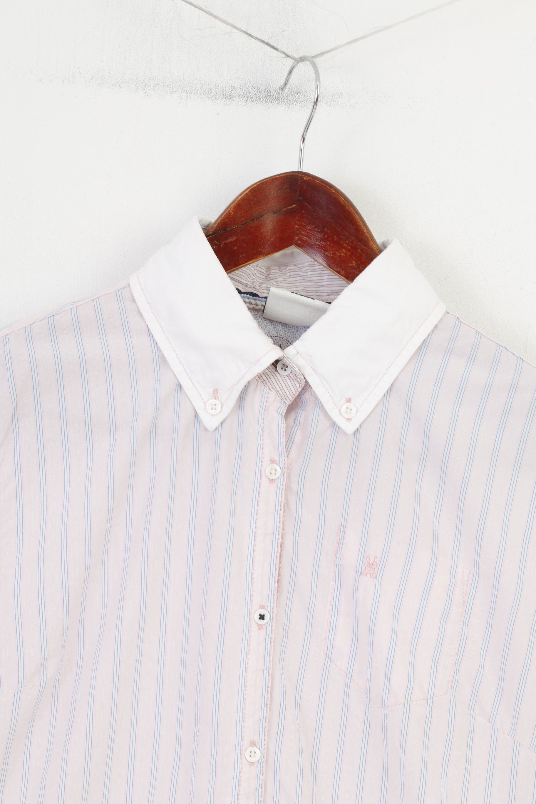 Vintage Gaastra Women M Casual Shirt Pink Cotton Striped 10849 Size M / US 6-8 / IT 42-44 - 2 Thumbnail