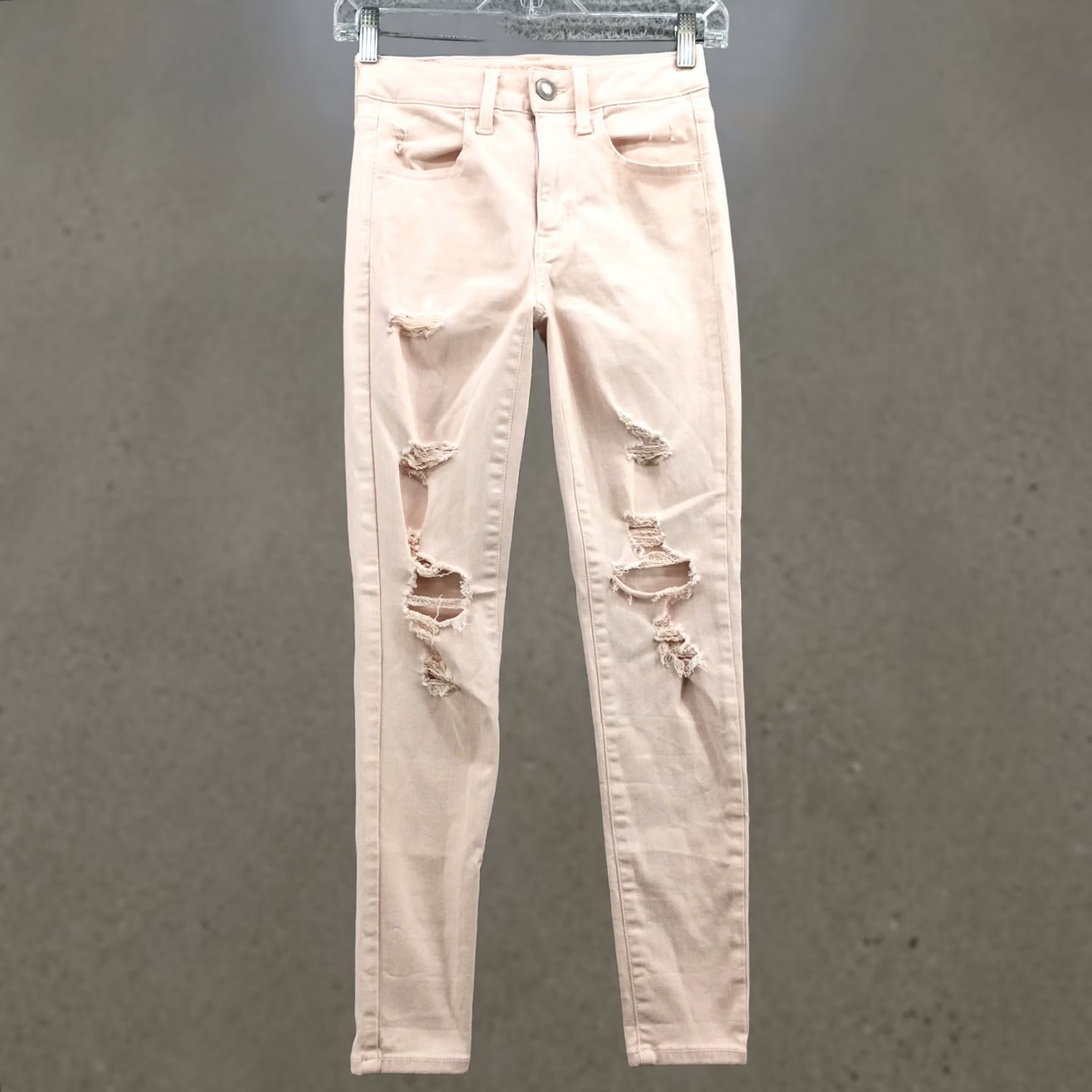 American Eagle Outfitters American Eagle Outfitters Jegging Jeans Womens 2S Pink Distressed Regular Inseam 27 Size 26" / US 2 / IT 38 - 1 Thumbnail