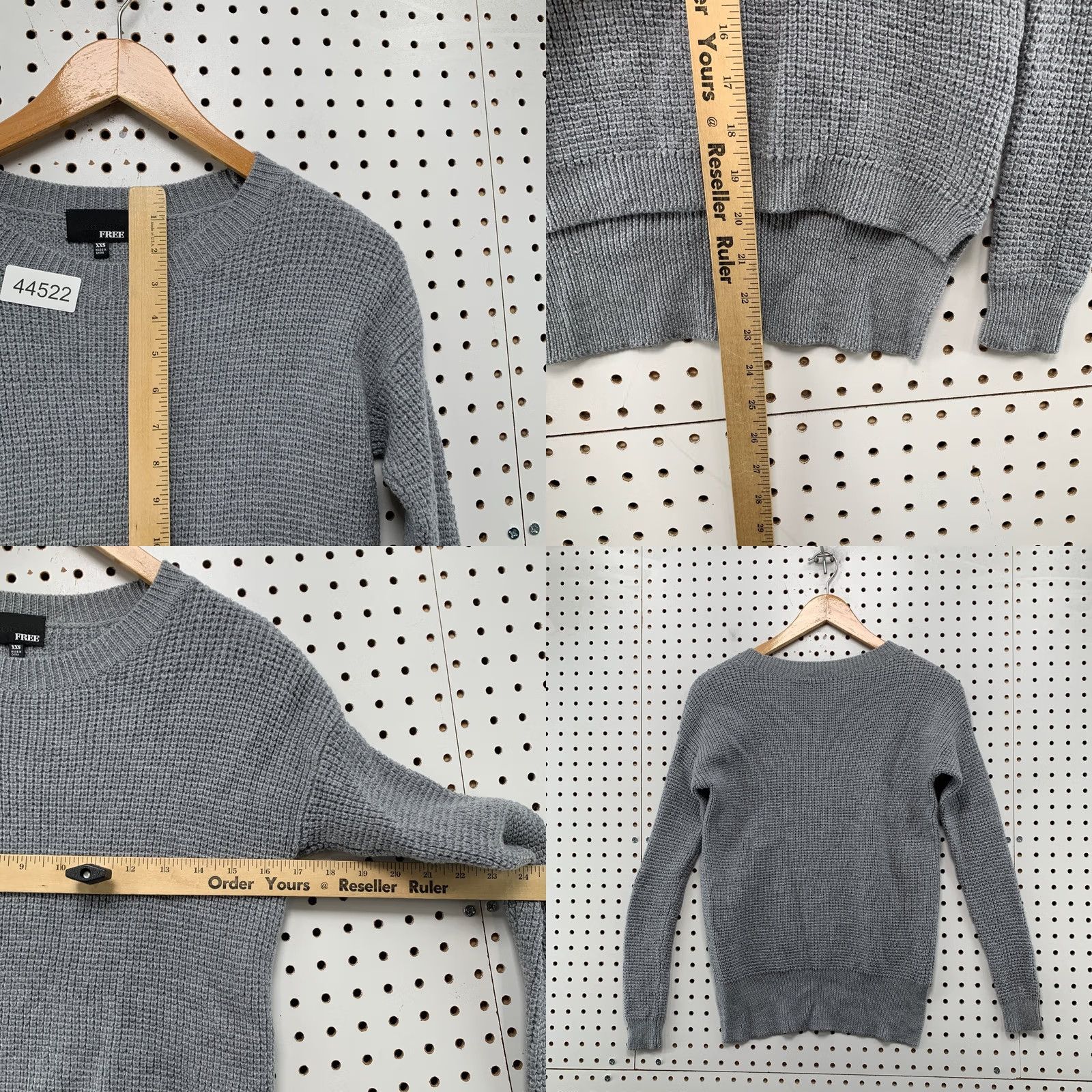 Vintage Wilfred Free Sweater Womens 2XS Gray Waffle Knit Merino Wool Size XXS / US 00 / IT 34 - 8 Thumbnail