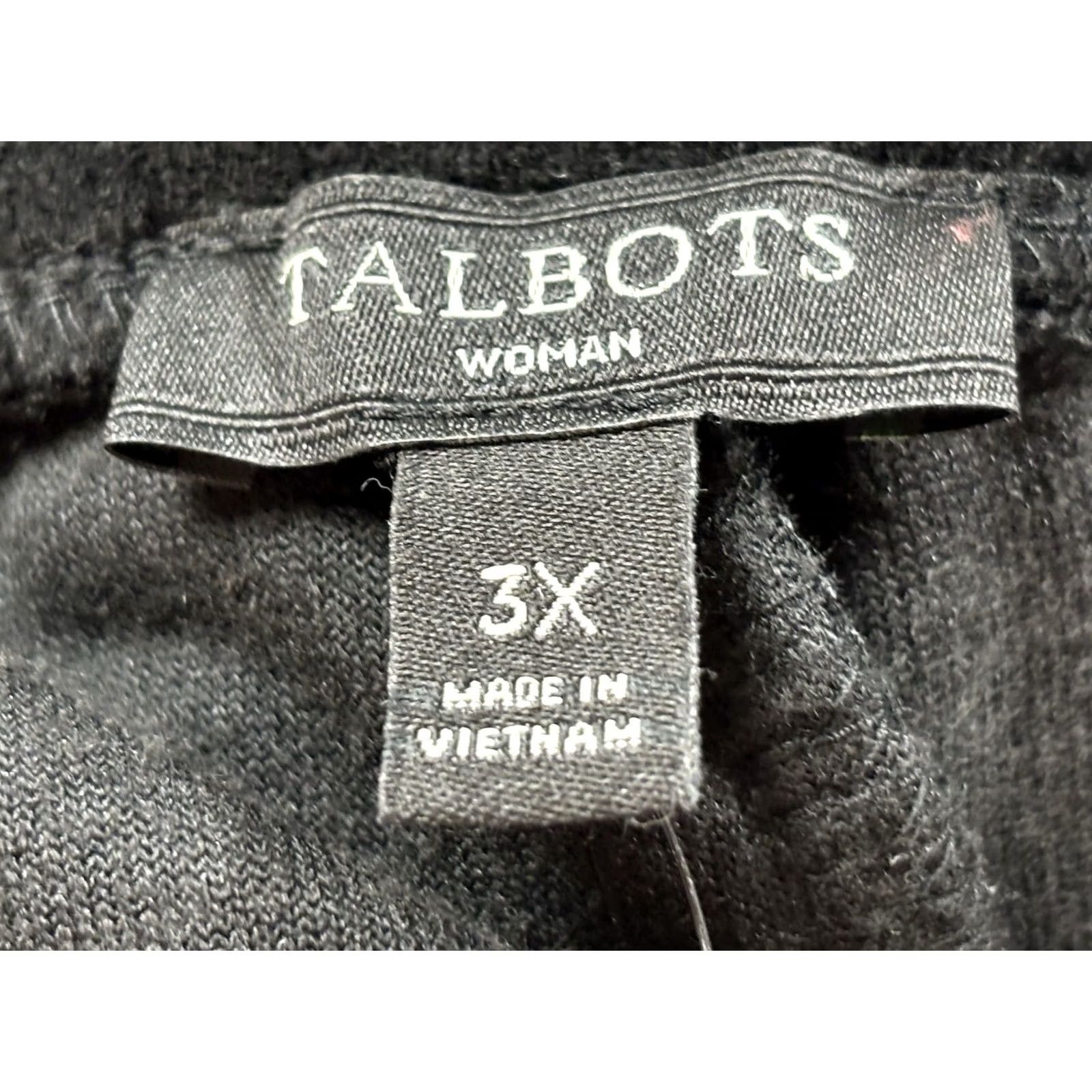 Talbots Talbots Velour Casual Pants Women 3X Plus Black Stretch Pull On Size 40" / US 18 - 5 Thumbnail