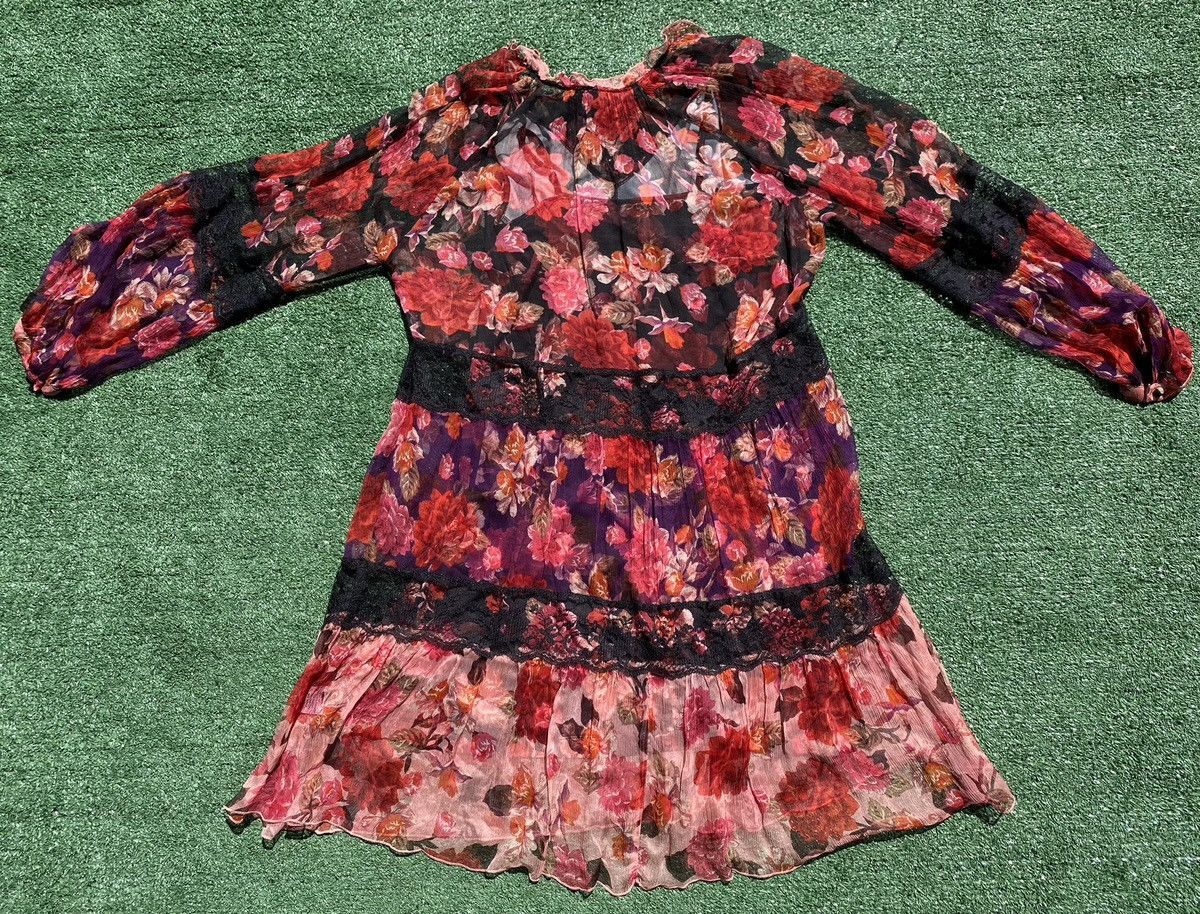 Johnny Was Johnny Was Jade Natasha Floral Sheer Silk 2 Piece Dress Size S / US 4 / IT 40 - 7 Thumbnail