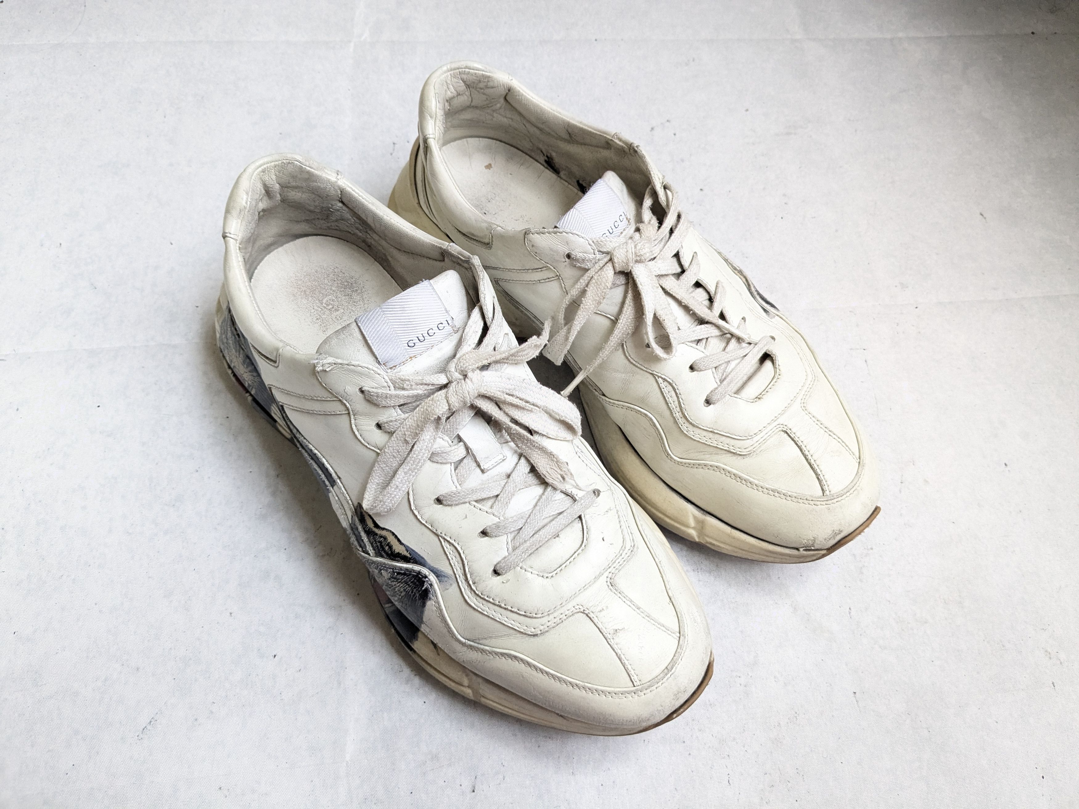 Gucci Gucci Rython Sneakers 11.5 Ivory Cat Kitty Leather Size US 11.5 / EU 44-45 - 2 Thumbnail
