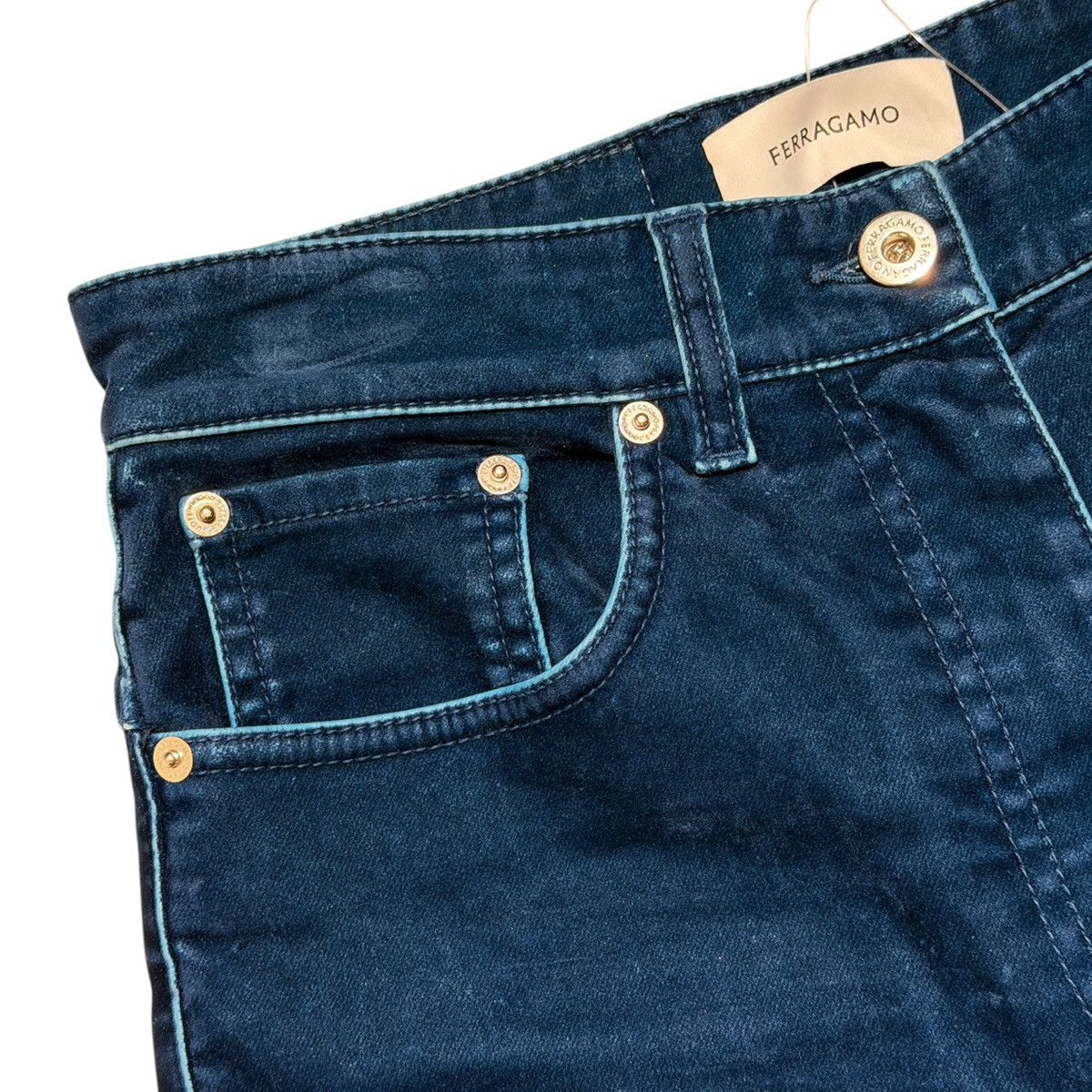 Salvatore Ferragamo Velvet flocked pant Size US 28 / EU 44 - 2 Thumbnail