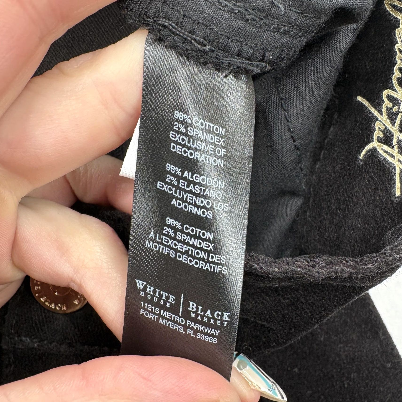 White House Black Market White House Black Market Skinny Pants Womens 14R Black Stretch Ankle Velvet Pants Women's 14R Black Velvet Ankle Zip Pockets Stretch Slim 30in Inseam Size 36" / US 14 / IT 50 - 5 Thumbnail