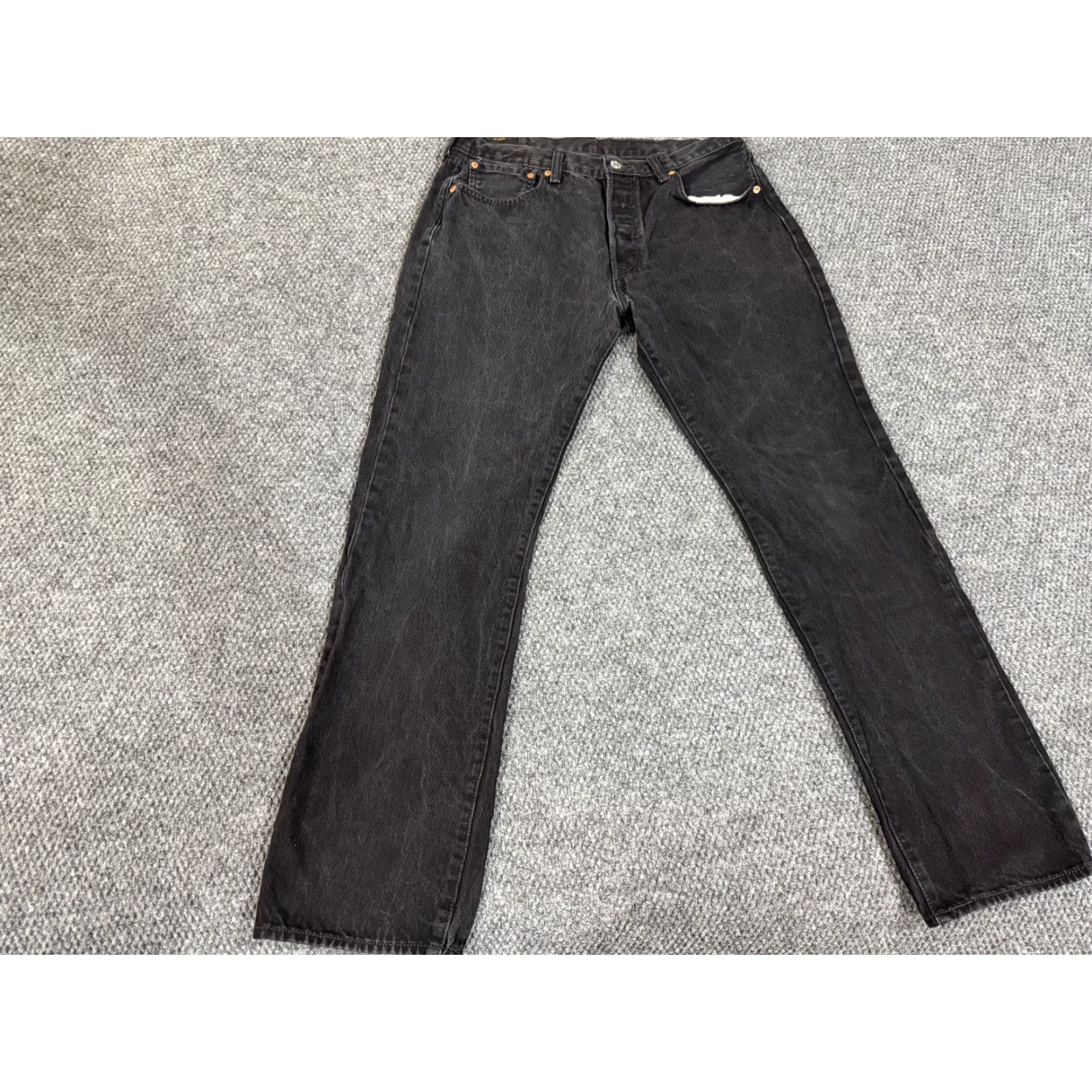 Levi's VINTAGE? No. Wait: Levis 501 Jeans Mens 34x32 black button fly denim straight classic. Size US 34 / EU 50 - 2 Thumbnail