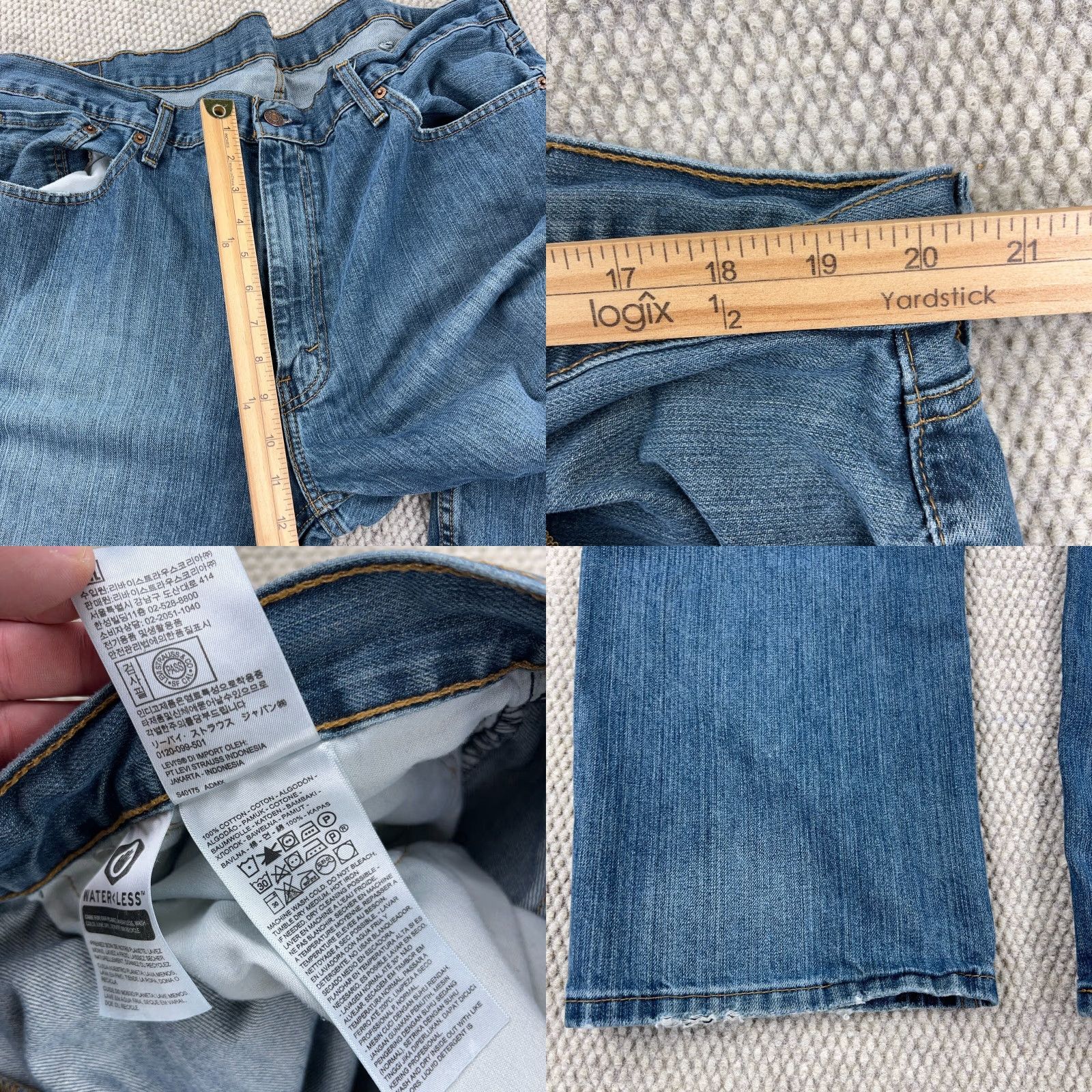Levi's Levi's 559 Jeans Men 40x32 Straight Relaxed Baggy Medium Wash Distressed Denim Size US 40 / EU 56 - 9 Thumbnail