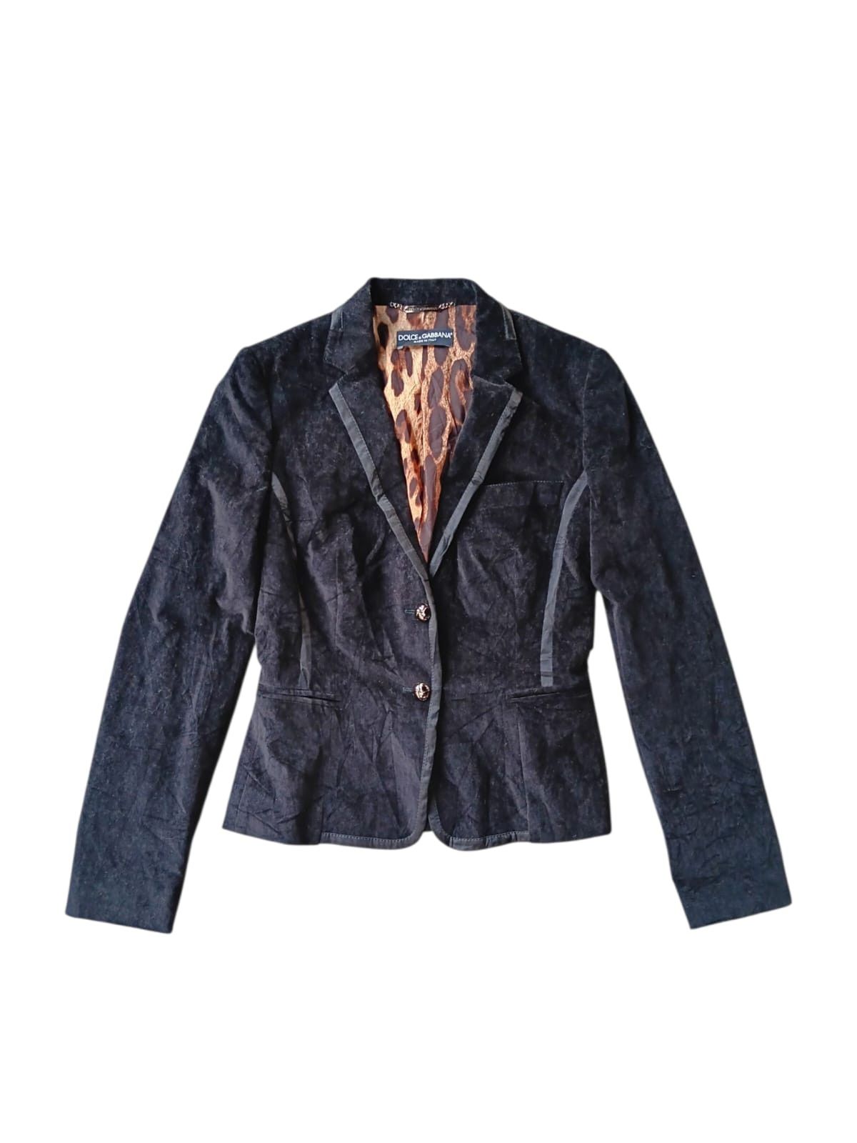 Dolce & Gabbana Dolce & Gabbana velvet black leopard blazer jacket Size S / US 4 / IT 40 - 2 Thumbnail