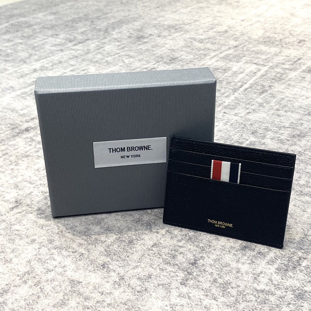 Thom Browne THOM BROWNE Pebbled Leather Card Holder Size ONE SIZE - 7 Thumbnail