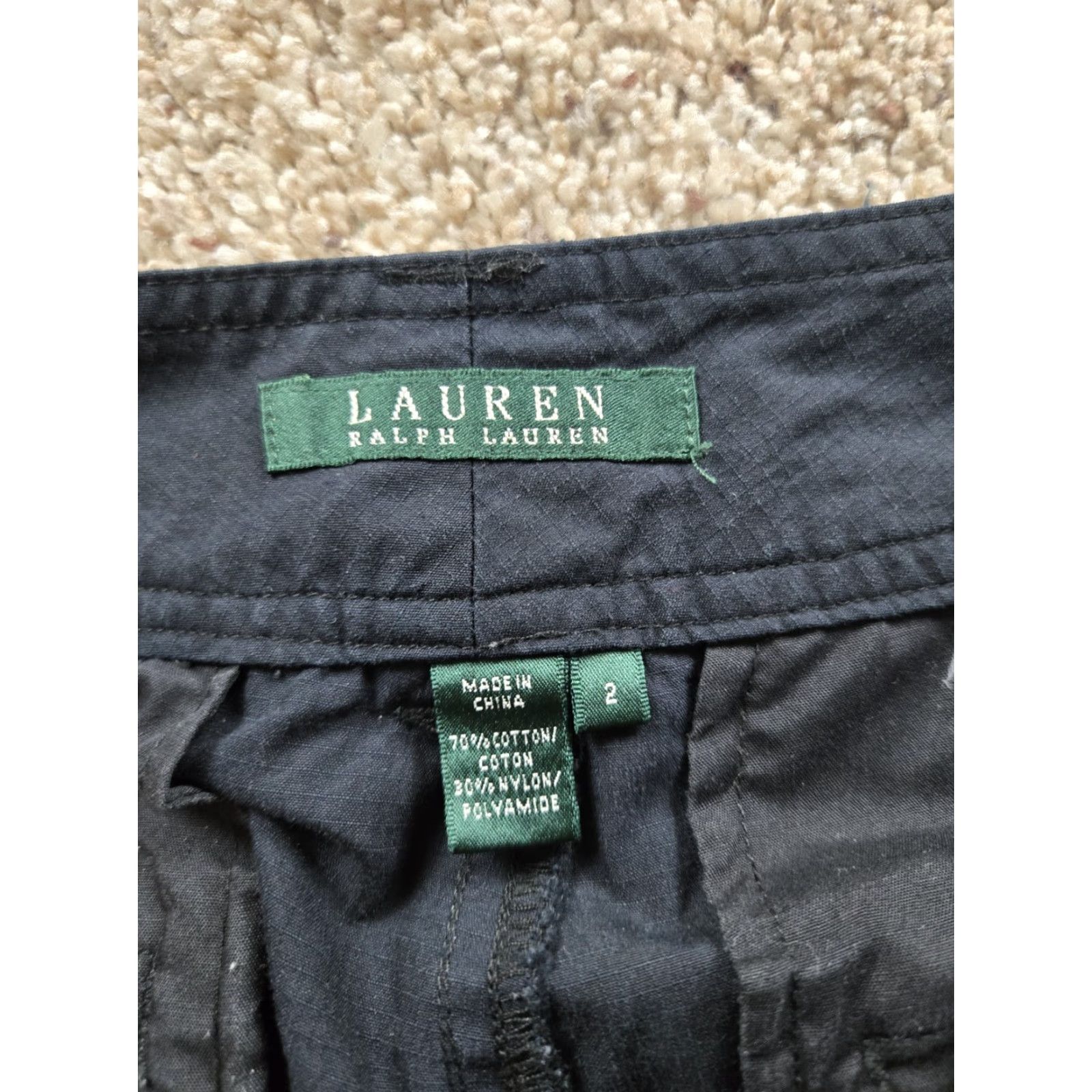 Ralph Lauren VINTAGE Lauren Ralph Lauren Cargo Pants Womens Black Size 2 Straight Wide Leg Cargo Pants City Preppy Size 26" / US 2 / IT 38 - 3 Thumbnail